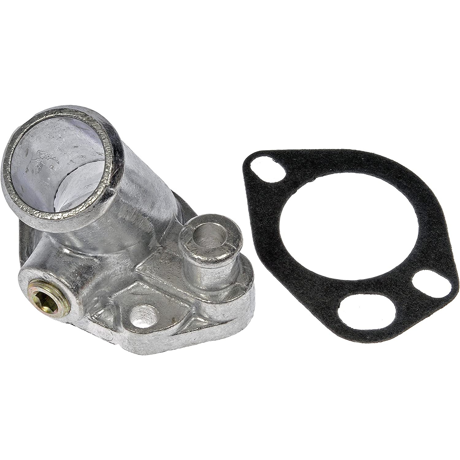 902-1001 Thermostat Housing OE Solutions Series - Coolant Housing/Water Outlet: with Housing and Gasket, 60 Degree Neck Angle - Dorman 902-1001 Engine Coolant Thermostat Housing Compatible with Select Ford / Lincoln / Mercury Models, Natural - Engine Coolant Thermostat Housing - Thermostat Housing - Engine Coolant Thermostat Housing - Coolant Outlet - Coolant Bleeder - Water Outlet - This replacement engine coolant thermostat housing is engineered to match the fit and durability of the stock thermostat housing on specified vehicles. It is designed to withstand extreme temperature changes to extend service life. - Ford 1998-63, Lincoln 1990-77, Mercury 1991-62