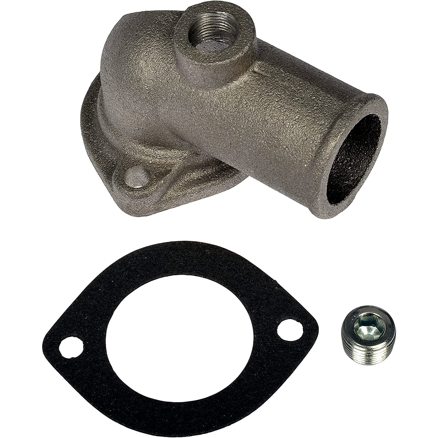 902-1033 Thermostat Housing OE Solutions Series - Coolant Housing/Water Outlet: with Housing and Gasket, 180 Degree Neck Angle - Dorman 902-1033 Engine Coolant Thermostat Housing Compatible with Select Ford / Lincoln / Mercury Models - Engine Coolant Thermostat Housing - Thermostat Housing - Engine Coolant Thermostat Housing - Coolant Outlet - Water Outlet - Coolant Bleeder - This replacement engine coolant thermostat housing is engineered to match the fit and durability of the stock thermostat housing on specified vehicles. It is designed to withstand extreme temperature changes to extend service life. - Ford 1978-68, Lincoln 1978-66, Mercury 1978-69