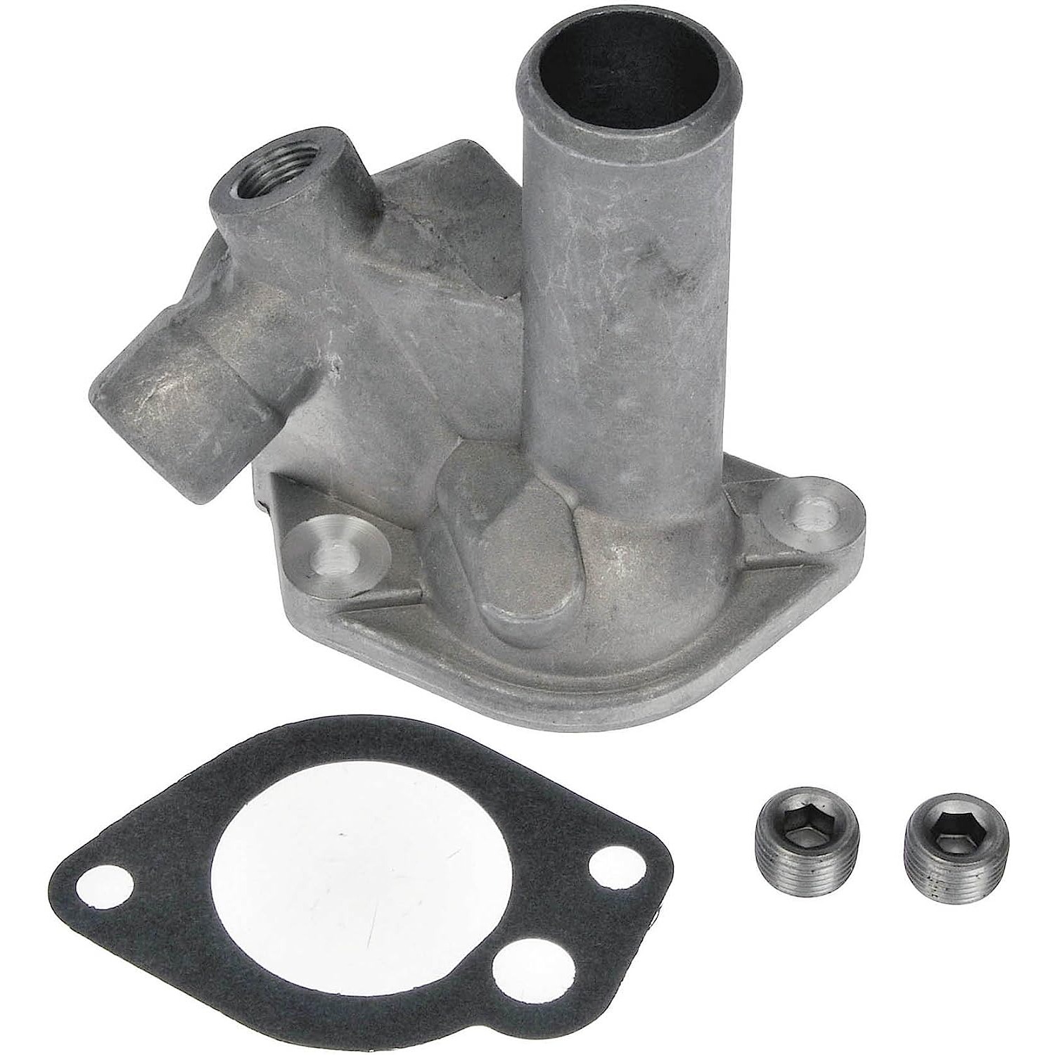 902-2049 Thermostat Housing OE Solutions Series - Coolant Housing/Water Outlet: with Housing and Gasket, 90 Degree Neck Angle - Engine Coolant Thermostat Housing - Thermostat Housing - Engine Coolant Thermostat Housing - Water Outlet - Coolant Outlet - Coolant Bleeder - This replacement engine coolant thermostat housing is engineered to match the fit and durability of the stock thermostat housing on specified vehicles. It is designed to withstand extreme temperature changes to extend service life. - Buick 1993-90, Chevrolet 1993-90, Oldsmobile 1993-88, Pontiac 1993-89