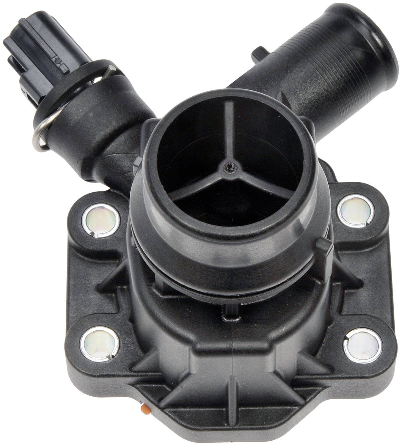 902-421 Thermostat Housing OE Solutions Series - Dorman 902-421 Engine Coolant Thermostat Housing Assembly Compatible with Select Land Rover / Volvo Models - Integrated Thermostat Housing Assembly With Sensor - Thermostat Assembly: Includes Housing, Thermostat, and Gasket, 195 Degrees - Thermst Housing Assy - Integrated Thermostat Housing Assembly With Sensor - Thermostat Housing - This replacement engine coolant thermostat housing assembly is engineered to match the fit and durability of the stock housing assembly on specified vehicles. It is designed to withstand extreme temperature changes to extend service life. - Land Rover 2012-08, Volvo 2016-07