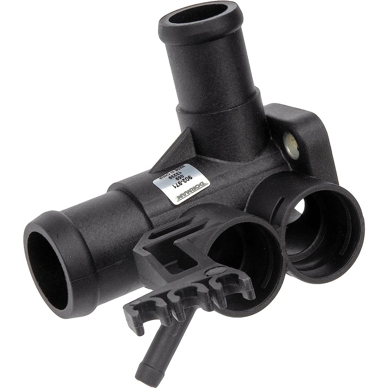 902-971 OE Solutions Series Water Outlet - Direct Fit, Sold individually - Engine Coolant Water Outlet - Water Outlet - Engine Coolant Water Outlet - Coolant Tube - Coolant Filler Neck - Coolant Flange - Thermostat Housing - Coolant Pipe - Coolant Outlet - This replacement engine coolant water outlet is engineered to match the fit and durability of the stock engine coolant water outlet on specified vehicles. It is designed to withstand extreme temperature changes to extend service life. - Volkswagen 2009-06, Volkswagen 1999-93