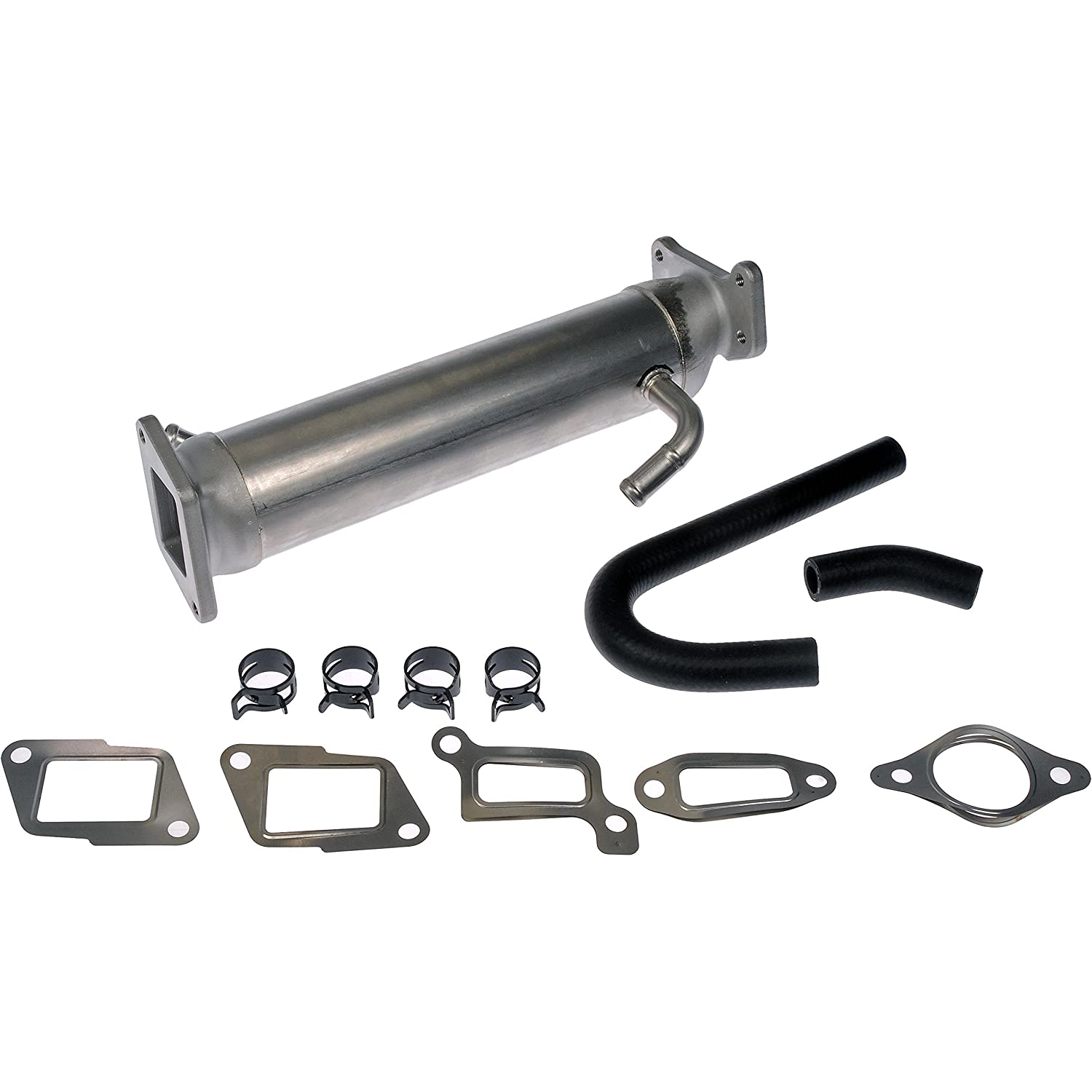 904-168 OE Solutions Series EGR Cooler - Stainless Steel, Direct Fit, Kit - Dorman 904-168 EGR Cooler for Select Models (OE FIX) - Dorman - OE Solutions Exhaust Gas Recirculation (EGR) Cooler 904-168 - EGR Cooler - Exhaust Gas Recirculation Cooler Kit - Exhaust Gas Recirculation Gas Cooler - The original EGR cooler for certain vehicles features a fin design that is prone to clogging. Dorman's OE FIX EGR cooler modifies the OE design by using spiral tubes that are optimized to cool exhaust gas efficiently and reduce clogging. - Chevrolet 2005-04, GMC 2005-04, Workhorse 2005, Workhorse Custom Chassis 2005 - Exhaust Gas Recirculation Cooler Kit