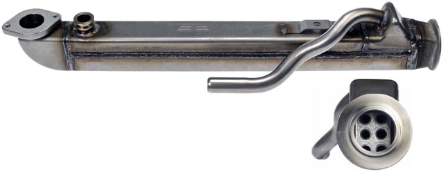 904-262 OE Solutions Series EGR Cooler - Stainless Steel, Direct Fit, Sold individually - Dorman EGR COOLER - Dorman Exhaust Gas Recirculation Cooler Kit - DORMAN Exhaust Gas Recirculation Cooler Kit for Ford - Dorman - OE Solutions Exhaust Gas Recirculation (EGR) Cooler 904-262 - EGR Cooler - Exhaust Gas Recirculation Cooler Kit - Exhaust Gas Recirculation Gas Cooler - The original EGR cooler for certain vehicles features a fin design that is prone to clogging. Dorman's OE FIX EGR cooler modifies the OE design by using spiral tubes that are optimized to cool exhaust gas efficiently and reduce clogging. - Ford 2010-04, IC 2007, IC Corporation 2008-05, International 2012-02 - Exhaust Gas Recirculation Cooler Kit