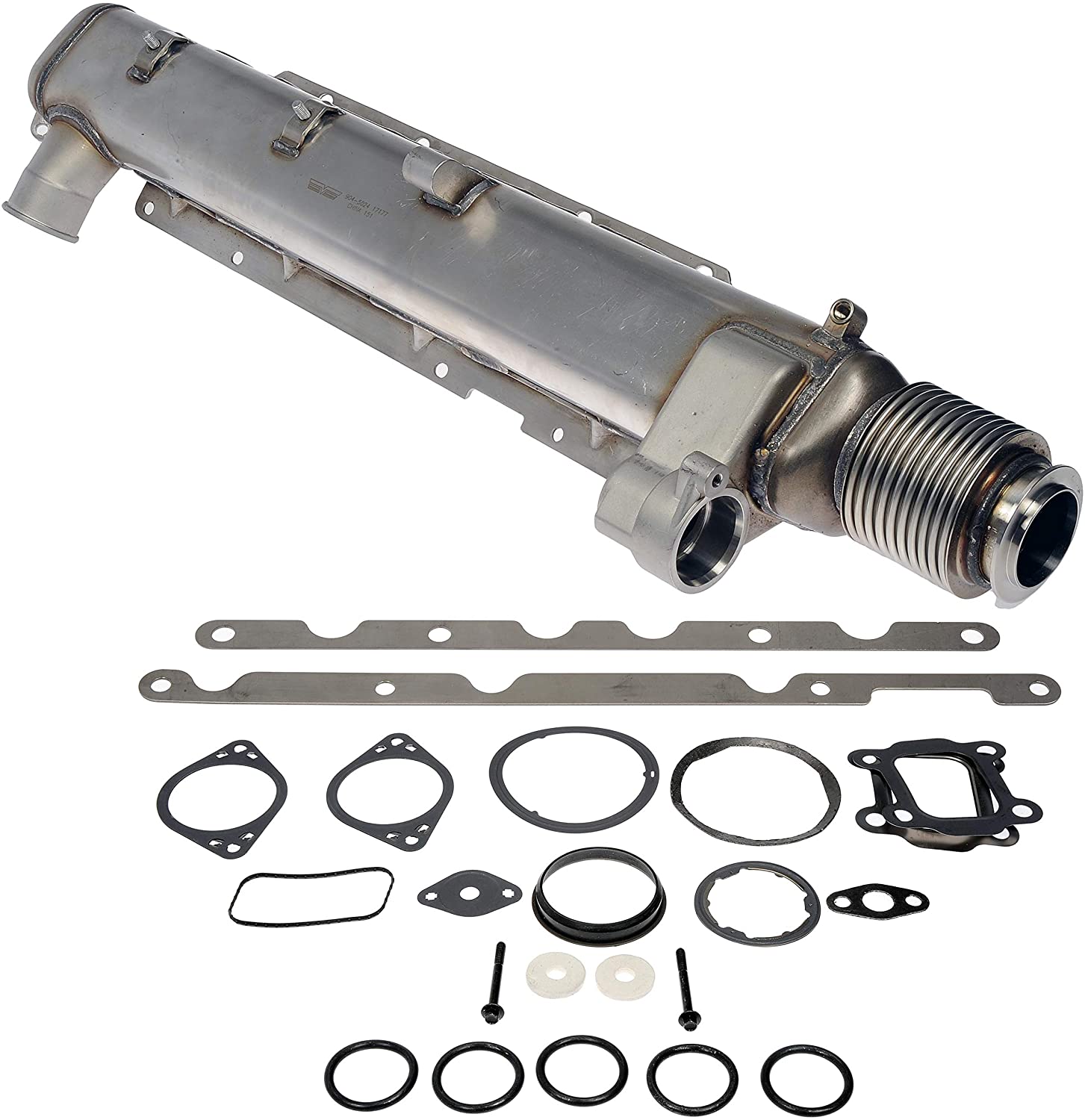 904-5024 HD Solutions Series EGR Cooler - Stainless Steel, Sold Individually - DORMAN 33.5" Exhaust Gas Recirculation Cooler for Freightliner - Dorman 904-5024 Exhaust Gas Recirculation (EGR) Cooler Compatible with Select Models - Dorman EGR Cooler 904-5024 - Heavy Duty Exhaust Gas Recirculation Cooler Kit