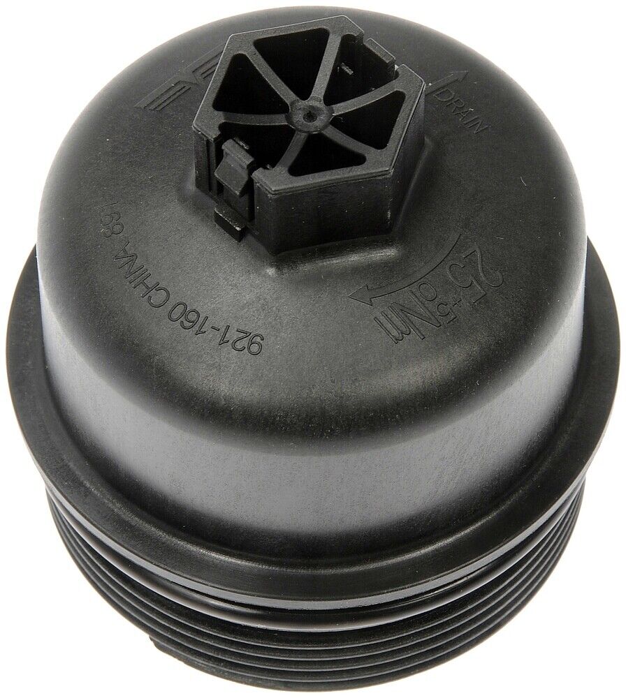 921-160 OE Solutions Series Oil Filter Cover - Direct Fit - Dorman 921-160 Oil Filter Cap - Plastic Compatible with Select Dodge/Fiat/Jeep Models - Dorman Oil Filter Cover 921-160 - Oil Filter Cap - Plastic - Oil Filter Cap - Plastic - Oil Filter Cover - Cap Assembly - Oil Filter Retainer - Cracked or stripped filter cover making oil changes difficult? This direct replacement oil filter cap matches the fit and function of the original equipment cap for a reliable repair. - Dodge 2016-13, Fiat 2020-09, Jeep 2018-15