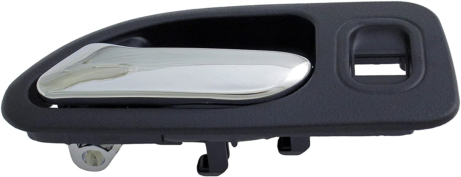 92418 Rear, Driver Side Chrome Lever with Black Bezel Interior Door Handle, Without door lock button, Help Series - Dorman - HELP Interior Door Handle 92418 - Interior Door Handle Rear Left Chrome Black