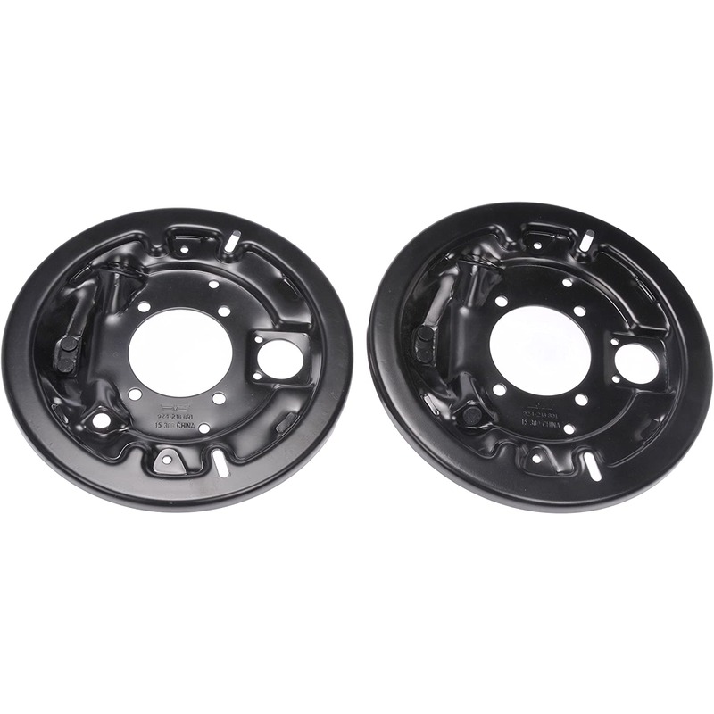 924-218 Rear, Driver and Passenger Side Brake Dust Shields Black, Steel, OE Solutions Series - Backing Plate - Brake Backing Plate - 1 Pair - Brake Shield - Brake Dust Shield - Dust Shield - This brake backing plate provides structure for the other components in the braking system, while also helping to keep debris from entering. It is designed with a rust-resistant coating that counters harsh winter weather conditions and humidity. - Chevrolet 1999-88, GMC 1999-88 - Dorman 924-218 Brake Backing Plate - 1 Pair Compatible with Select Chevrolet / GMC Models - Dorman Brake Shoe Backing Plate 924-218