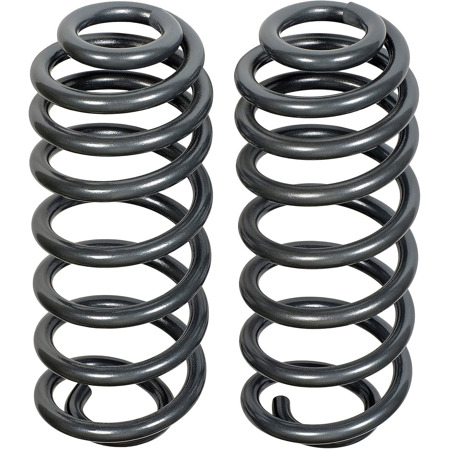 929-930 Rear, Driver and Passenger Side Coil Springs, Set of 2 OE Solutions Series - Coil Spring Set - Severe Heavy Duty Coil Spring Upgrade - 70 Percent Increased Load Handling - Springs - Suspension Spring - This pair of extra-heavy-duty coil springs is designed to provide a 70% increase in load handling capability over the vehicle's nominal spring rate, and offer an easy upgrade for vehicles used in continuous heavy hauling conditions. Custom-engineered to improve ride quality, reduce driver fatigue, and improve handling, they're an ideal replacement for coil springs on many pickup trucks, SUVs, RVs, plow trucks, vans and more. Prefer upgrading to coil springs that aren't as stiff? Check out the lighter version of this spring set that provides a 35% increase in load handling capability over your truck's nominal spring rate. - Cadillac 2021-02, Cadillac 2000, Chevrolet 2021-00, GMC 2021-00 - Dorman 929-930 Rear Severe Heavy Duty Coil Spring Upgrade - 70 Percent Increased Load Handling Compatible with Select Cadillac/Chevrolet/GMC Models, 1 Pair - Severe Heavy Duty Coil Spring Upgrade - 70 Percent Increased Load Handling