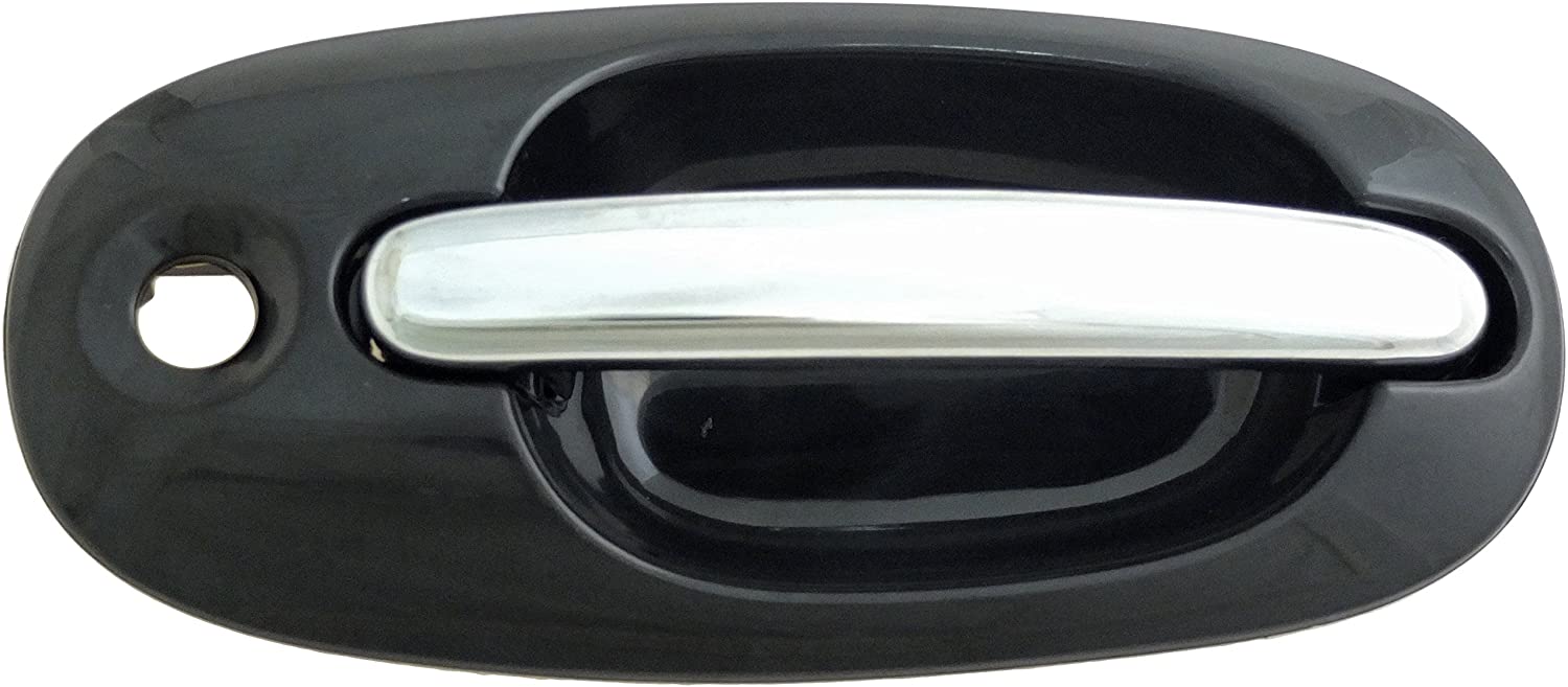 93594 Front, Passenger Side Chrome Exterior Door Handle, With Key Hole, Help Series - Dorman 93594 Front Passenger Side Exterior Door Handle Compatible with Select Chrysler/Dodge/Plymouth Models, Chrome Lever and Black Housing - Dorman - HELP Exterior Door Handle 93594 - Exterior Door Handle Front Right Chrome Lever Black Housing