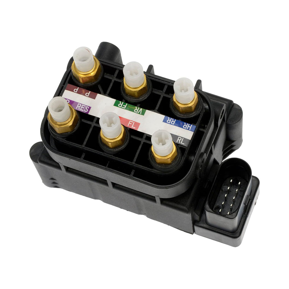 949-811 OE Solutions Series Air Suspension Control Valve - Direct Fit - Air Compressor Valve Block - Air Valve Solenoid - Air Compressor Valve Block - Air Suspension Valve Block - This air compressor solenoid valve unit, also known as an air compressor valve block, directly replaces the original unit on specific vehicles. It restores proper suspension performance when the original unit fails. - Audi 2018-10 - Dorman Air Suspension Solenoid Valve Unit 949-811