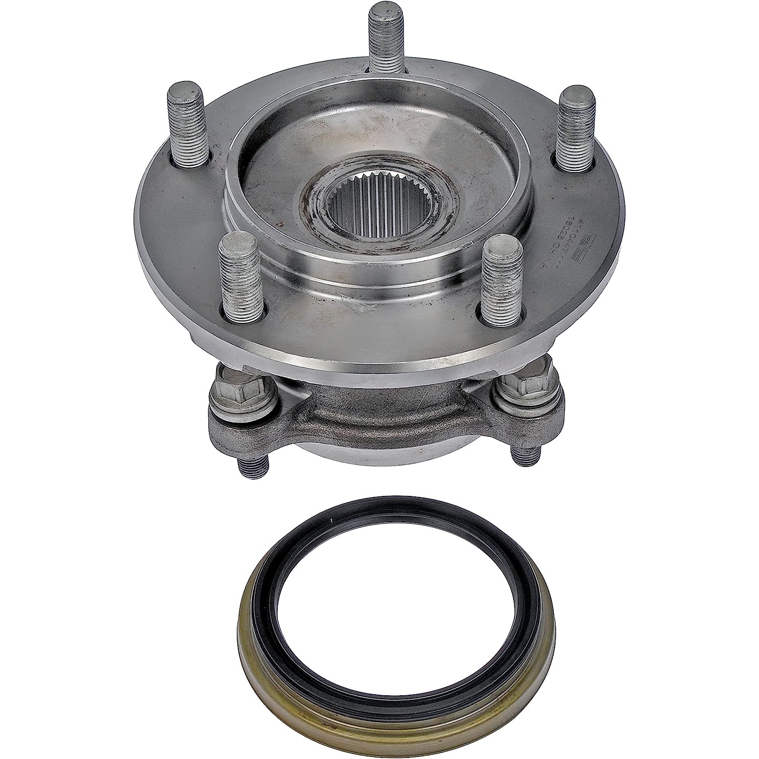 950-002 Front, Driver or Passenger Side Wheel Hub, 5 Lugs, With Bearing, 4WD, OE Solutions Series - Dorman 950-002 Pre-Pressed Hub Assembly - Front Compatible with Select Toyota Models (OE FIX) - Dorman - OE Solutions Bearing 950-002 - Pre-Pressed Hub Assembly - Front - Pre-Pressed Hub Assembly - Front - Loaded Knuckles - Hub Bearing Assembly - Wheel Hub - Loaded Knuckle Assembly - Wheel Bearing - Fixing a worn wheel bearing usually requires a difficult procedure using a shop press, or purchasing multiple components. This Dorman OE FIX pre-pressed hub includes all critical components already assembled for a fast, simple, safe install. - Toyota Sequoia 2021-08, Toyota Tundra 2021-07