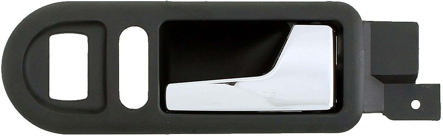 96582 Front, Passenger Side Chrome Lever with Black Bezel Interior Door Handle, Without door lock button, Help Series - Interior Door Handle Front Right Chrome and Black - Interior Door Handle Front Right Chrome And Black