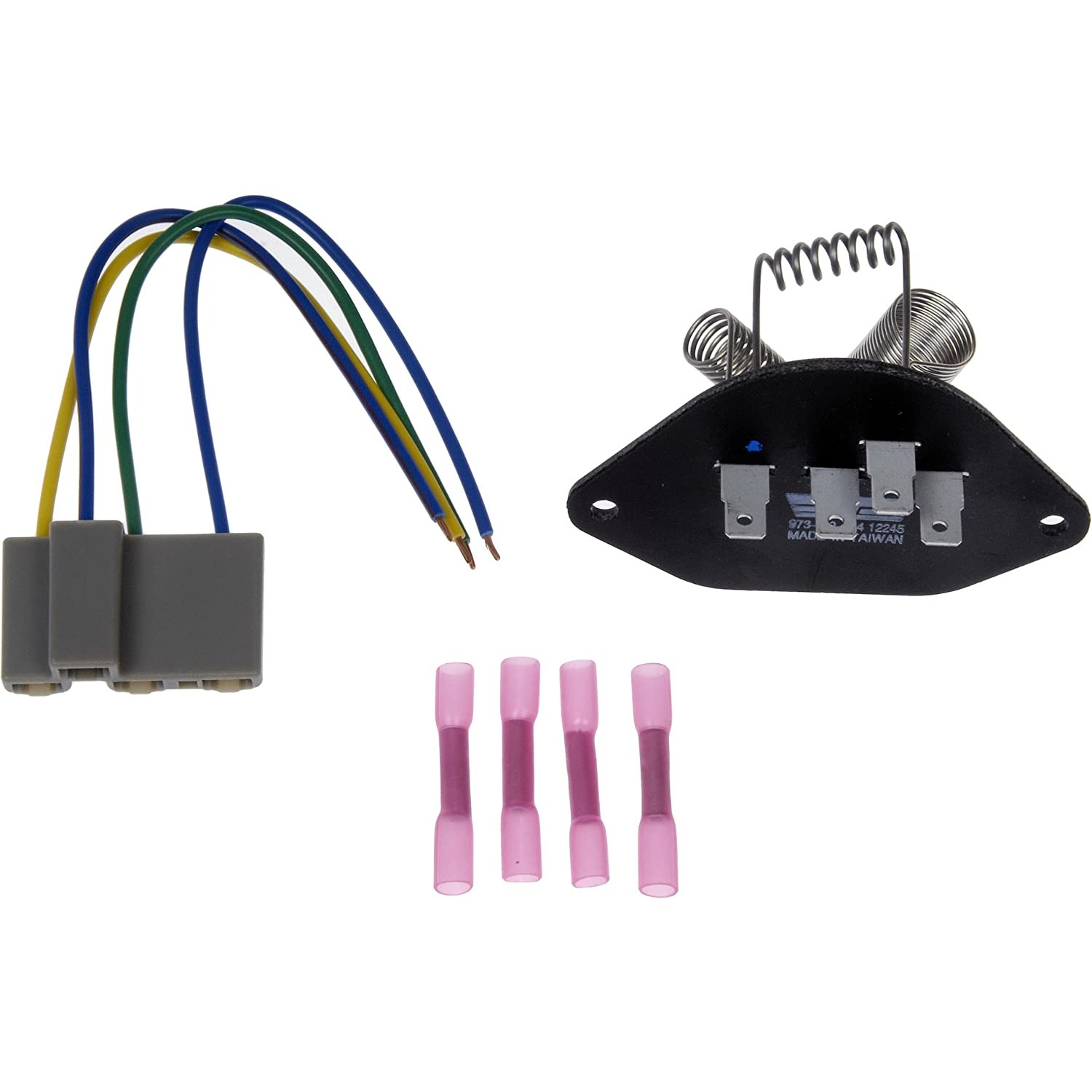 973-430 Blower Motor Resistor OE Solutions Series - Blower Motor Resistor Kit with Harness - BMR Kit - Blower Motor Resistor Kit with Harness - Blower Motor Resistor and Connector Kit - HVAC Blower Motor Resistor - This HVAC blower motor resistor kit includes a resistor and harness pigtail to replace an overheated or corroded original equipment resistor on certain vehicles. - Buick 1990-77, Cadillac 1984-82, Chevrolet 1994-77, GMC 1994-78, Oldsmobile 1994-77, Pontiac 1993-77 - Dorman 973-430 HVAC Blower Motor Resistor Kit Compatible with Select Models - Dorman - OE Solutions HVAC Blower Motor Resistor Kit 973-430
