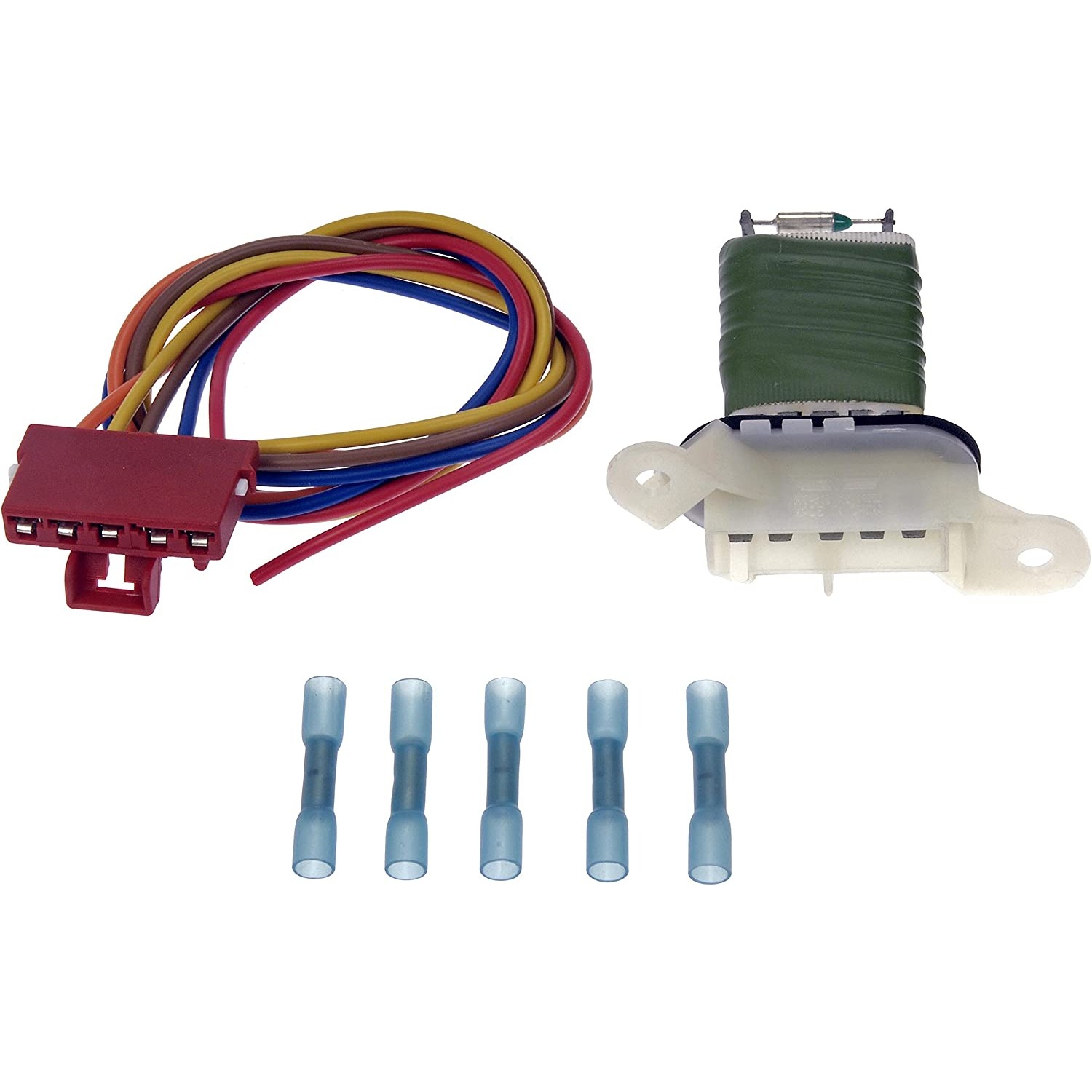 973-510 Blower Motor Resistor OE Solutions Series - Blower Motor Resistor Kit with Harness - BMR Kit - Blower Motor Resistor Kit with Harness - Blower Motor Resistor and Connector Kit - HVAC Blower Motor Resistor - This HVAC blower motor resistor kit includes a resistor and harness pigtail to replace an overheated or corroded original equipment resistor on certain vehicles. - Chevrolet 2006, Hummer 2010-06, Pontiac 2009-06, Saturn 2010-07 - Dorman 973-510 HVAC Blower Motor Resistor Kit Compatible with Select Models - Dorman 973-510 HVAC Blower Motor Resistor Kit for Specific Models Fits select: 2006 CHEVROLET EQUINOX, 2006-2010 HUMMER H3 - Dorman - OE Solutions HVAC Blower Motor Resistor Kit 973-510