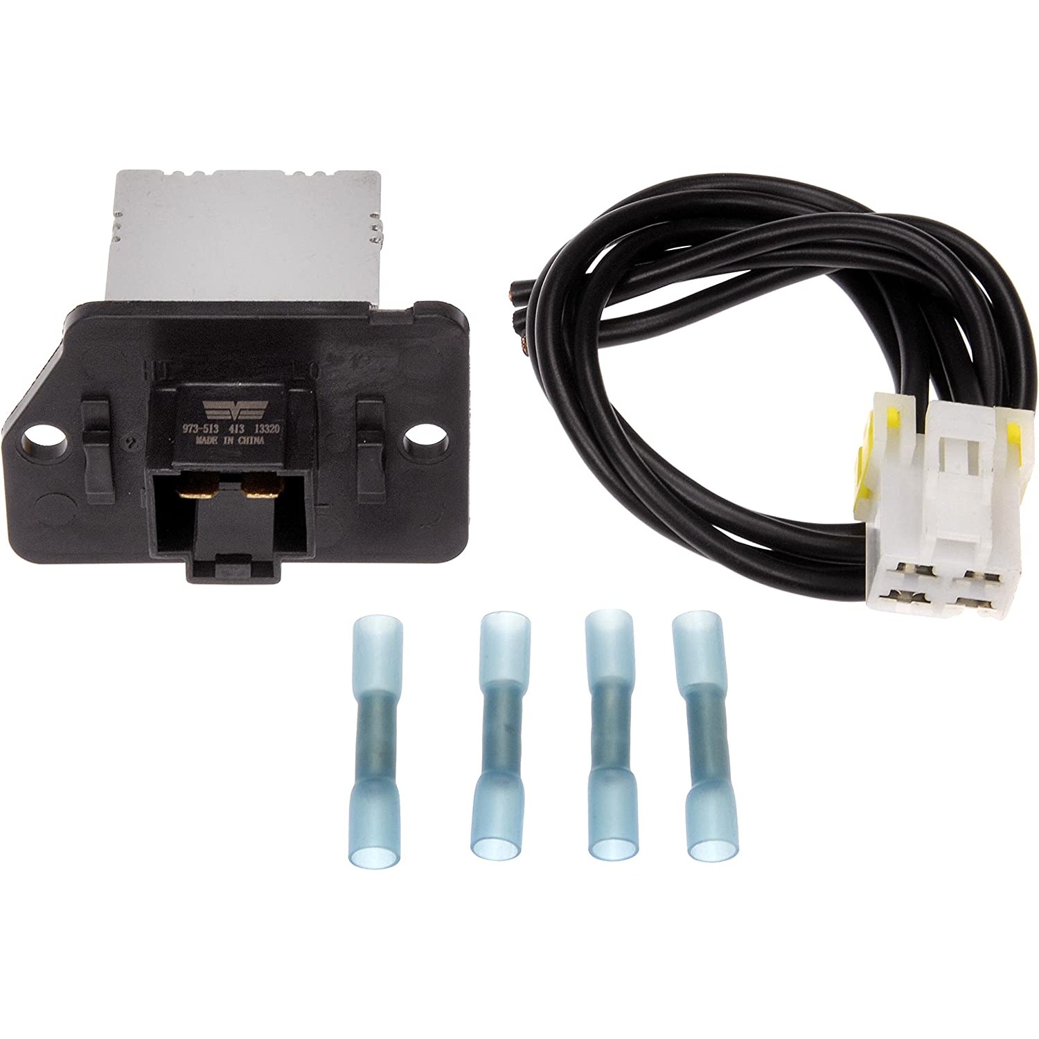 973-513 Blower Motor Resistor OE Solutions Series - Blower Motor Resistor Kit With Harness - BMR Kit - Blower Motor Resistor Kit With Harness - Blower Motor Resistor and Connector Kit - HVAC Blower Motor Resistor - This HVAC blower motor resistor kit includes a resistor and harness pigtail to replace an overheated or corroded original equipment resistor on certain vehicles. - Hyundai 2018-06, Kia 2019-06 - Dorman 973-513 HVAC Blower Motor Resistor Kit Compatible with Select Hyundai / Kia Models - Dorman - OE Solutions HVAC Blower Motor Resistor Kit 973-513