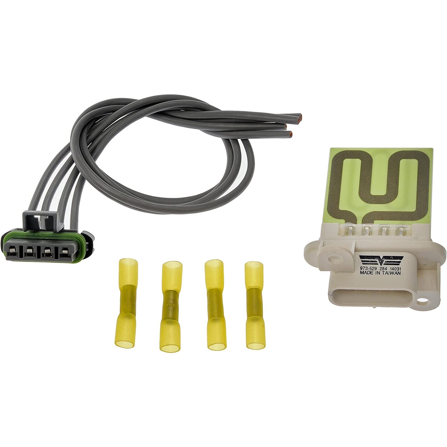 973-529 Blower Motor Resistor OE Solutions Series - Blower Motor Resistor Kit with Harness - BMR Kit - Blower Motor Resistor Kit with Harness - Blower Motor Resistor and Connector Kit - HVAC Blower Motor Resistor - This HVAC blower motor resistor kit includes a resistor and harness pigtail to replace an overheated or corroded original equipment resistor on certain vehicles. - Chevrolet 2019-96, GMC 2019-96 - Dorman 973-529 HVAC Blower Motor Resistor Kit Compatible with Select Chevrolet / GMC Models - DORMAN HVAC Blower Motor Resistor Kit with Harness for International - Dorman - OE Solutions HVAC Blower Motor Resistor Kit 973-529