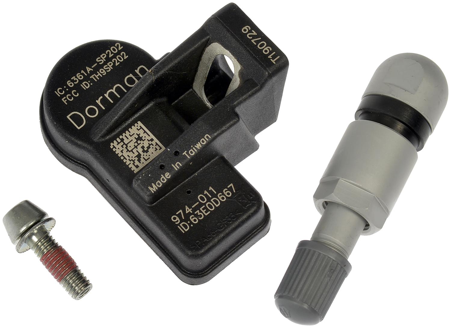 974-011 TPMS Sensor OE Solutions Series - DIRECT-FIT SENSOR - Tire Pressure Monitoring System Sensor - Tire Pressure Sensor - Tire Pressure Transmitter - TPMS - This tire pressure monitoring system (TPMS) sensor is designed to match the fit and function of the original sensor on specified vehicles, and is engineered for durability and reliable performance. - Ford 2022-15 - Dorman 974-011 Tire Pressure Monitoring System Sensor Compatible with Select Ford Models - Tire Pressure Monitoring System Sensor