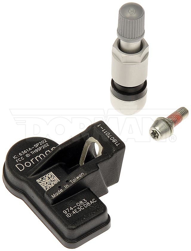 974-083 TPMS Sensor 315 MHz OE Solutions Series - DIRECT-FIT SENSOR - Tire Pressure Monitoring System Sensor - TPMS - Tire Pressure Sensor - Tire Pressure Transmitter - This tire pressure monitoring system (TPMS) sensor is designed to match the fit and function of the original sensor on specified vehicles, and is engineered for durability and reliable performance. - Hyundai 2017-14, Kia 2018-14 - Dorman 974-083 Tire Pressure Monitoring System Sensor Compatible with Select Hyundai/Kia Models - Dorman 974-083 Tire Pressure Monitoring System (TPMS) Sensor for Specific Hyundai / Kia Models - Tire Pressure Monitoring System Sensor