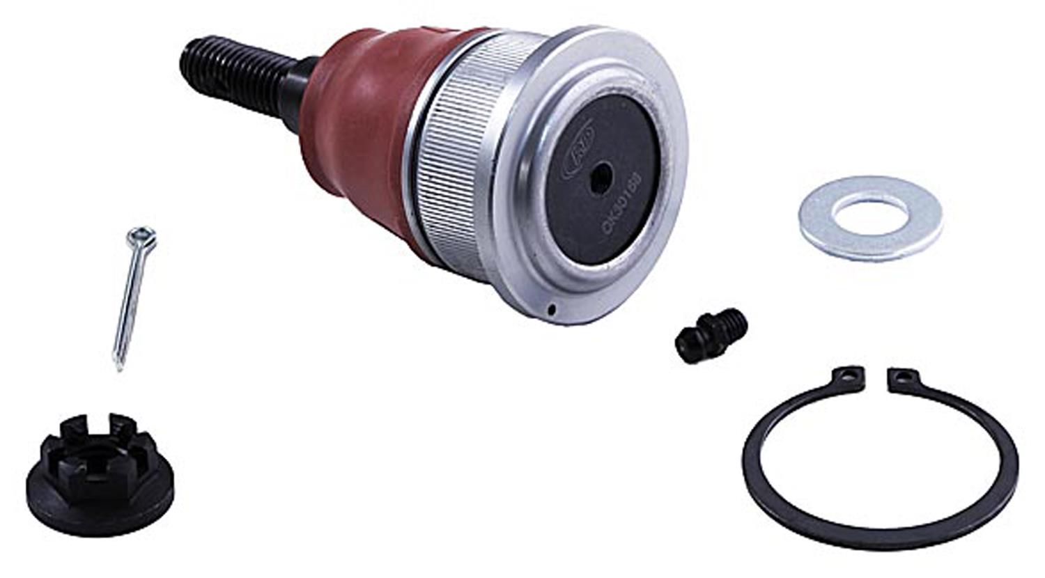 B6696RD Front, Driver or Passenger Side, Upper Ball Joint Premium Chassis Series - Ball Joint - Suspension Ball Joint - This rugged duty ball joint is built for maximum load absorption and durability. Featuring a hardened ball stud with a highly polished ball, a serviceable integrated bearing, I.C.E. synthetic grease and premium corrosion resistance. - DORMAN Ball Joint - Suspension Ball Joint