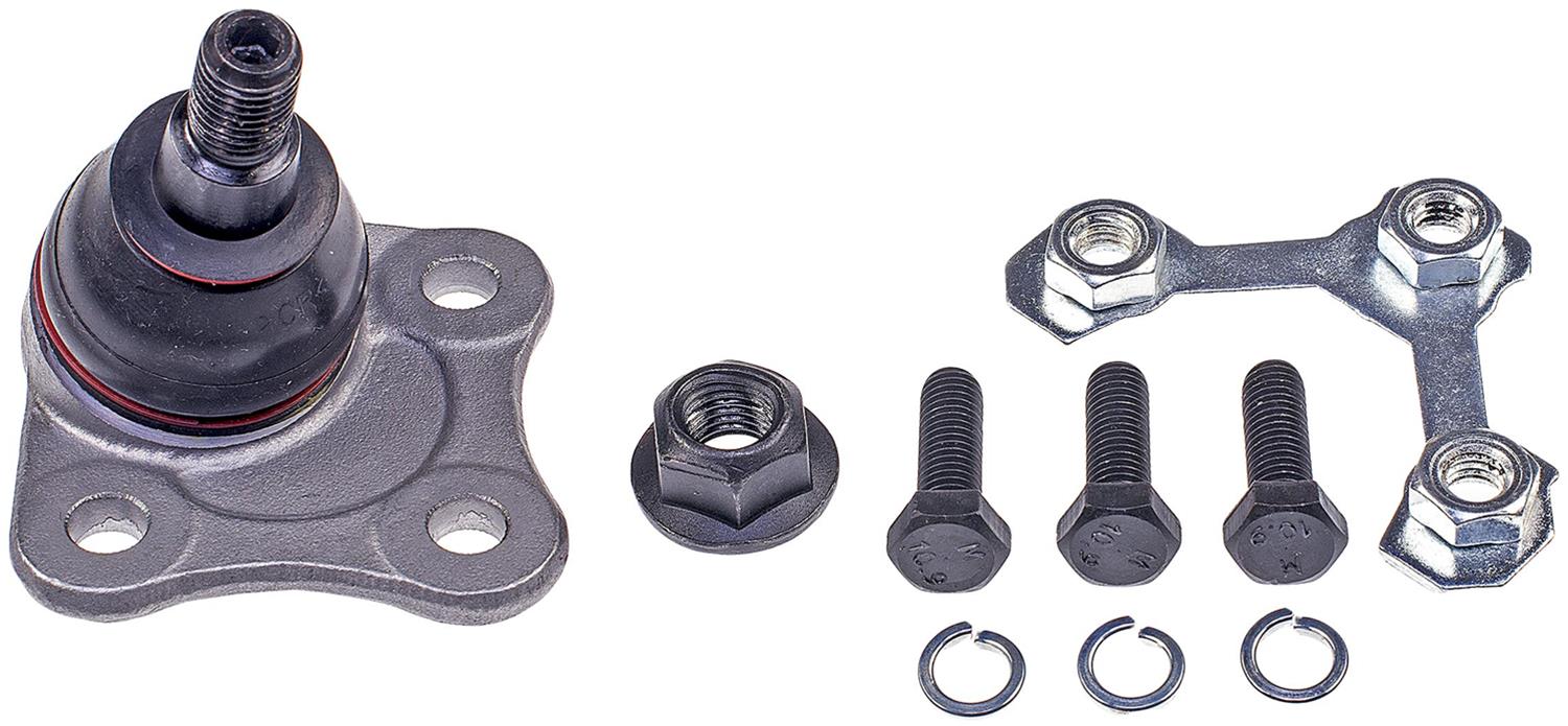 Ball Joint - Suspension Ball Joint - This extended life ball joint is built for smooth performance and superior durability. Featuring a hardened stud, highly polished ball, a maintenance-free polymer bearing, I.C.E. synthetic grease and premium corrosion resistance. - BJ43353XL Front, Driver Side, Lower Ball Joint Premium Chassis Series - Dorman BJ43353XL Front Driver Side Lower Suspension Ball Joint Compatible with Audi/Seat/Volkswagen Models