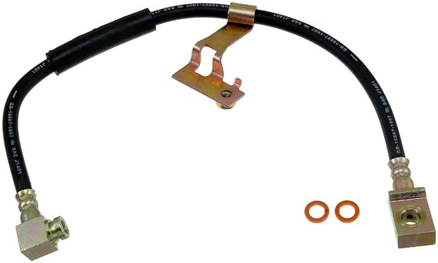 BRAKE HOSE - Brake Hydraulic Hose - Brake Line - Brake Hose - This automotive brake hydraulic hose was precision-engineered to match the fit, function and performance of the original brake hose on specific vehicles and positions to ensure safe, long-lasting durability as part of a complete brake repair. - Chrysler 1990-82, Dodge 1990-81, Plymouth 1990-81 - Dorman H104352 Front Driver Side Brake Hydraulic Hose Compatible with Select Chrysler / Dodge / Plymouth Models - H104352 Front, Driver Side First Stop Series Brake Line, Metal and Rubber