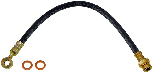 BRAKE HOSE - Brake Hydraulic Hose - Brake Hose - Brake Line - This automotive brake hydraulic hose was precision-engineered to match the fit, function and performance of the original brake hose on specific vehicles and positions to ensure safe, long-lasting durability as part of a complete brake repair. - Chevrolet 1995-88, GMC 1995-88, Isuzu 1995-88 - Brake Hydraulic Hose - DORMAN 16" Flexible Rubber Hydraulic Brake Hose for Chevrolet - H123792 Front, Driver or Passenger Side First Stop Series Brake Line, Metal and Rubber