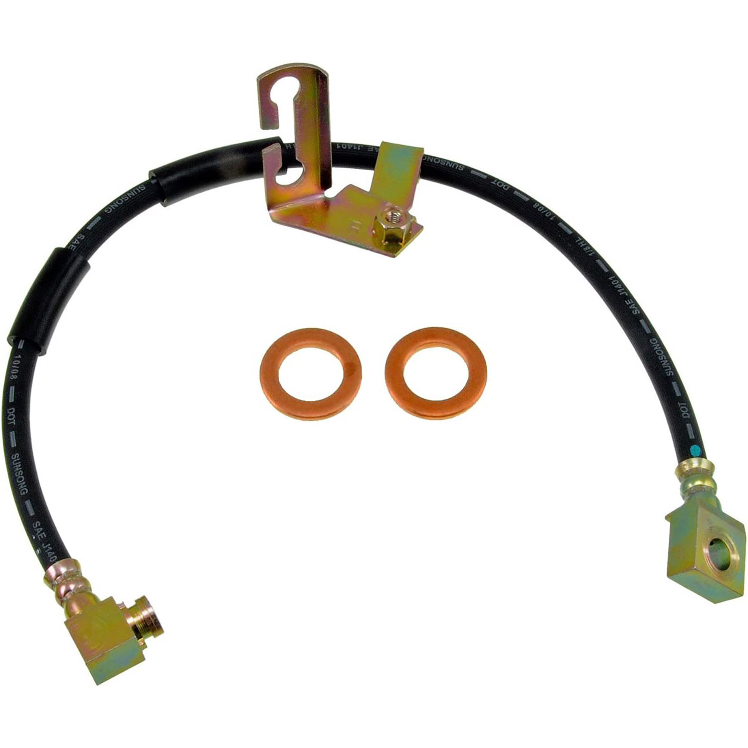 BRAKE HOSE - Brake Hydraulic Hose - Brake Hose - Brake Line - This automotive brake hydraulic hose was precision-engineered to match the fit, function and performance of the original brake hose on specific vehicles and positions to ensure safe, long-lasting durability as part of a complete brake repair. - Chrysler 1995-91, Dodge 1995-91, Plymouth 1995-91 - H380071 Front, Passenger Side First Stop Series Brake Line, EPDM Rubber