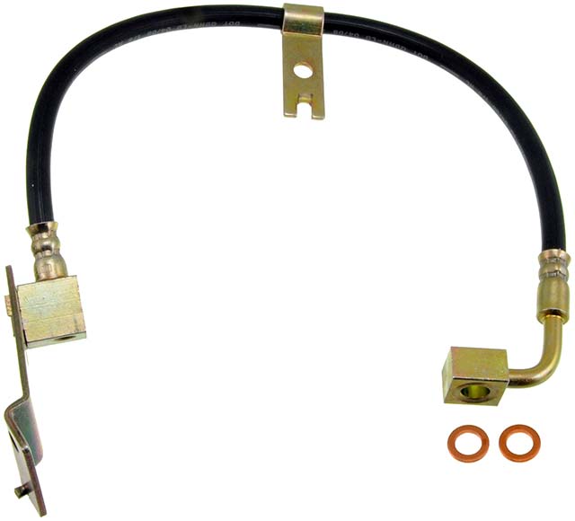 BRAKE HOSE - Brake Hydraulic Hose - Brake Hose - Brake Line - This automotive brake hydraulic hose was precision-engineered to match the fit, function and performance of the original brake hose on specific vehicles and positions to ensure safe, long-lasting durability as part of a complete brake repair. - Dodge 1997-94 - Dorman H380217 Front Driver Side Brake Hydraulic Hose Compatible with Select Dodge Models - H380217 Front, Driver Side First Stop Series Brake Line, Metal and Rubber