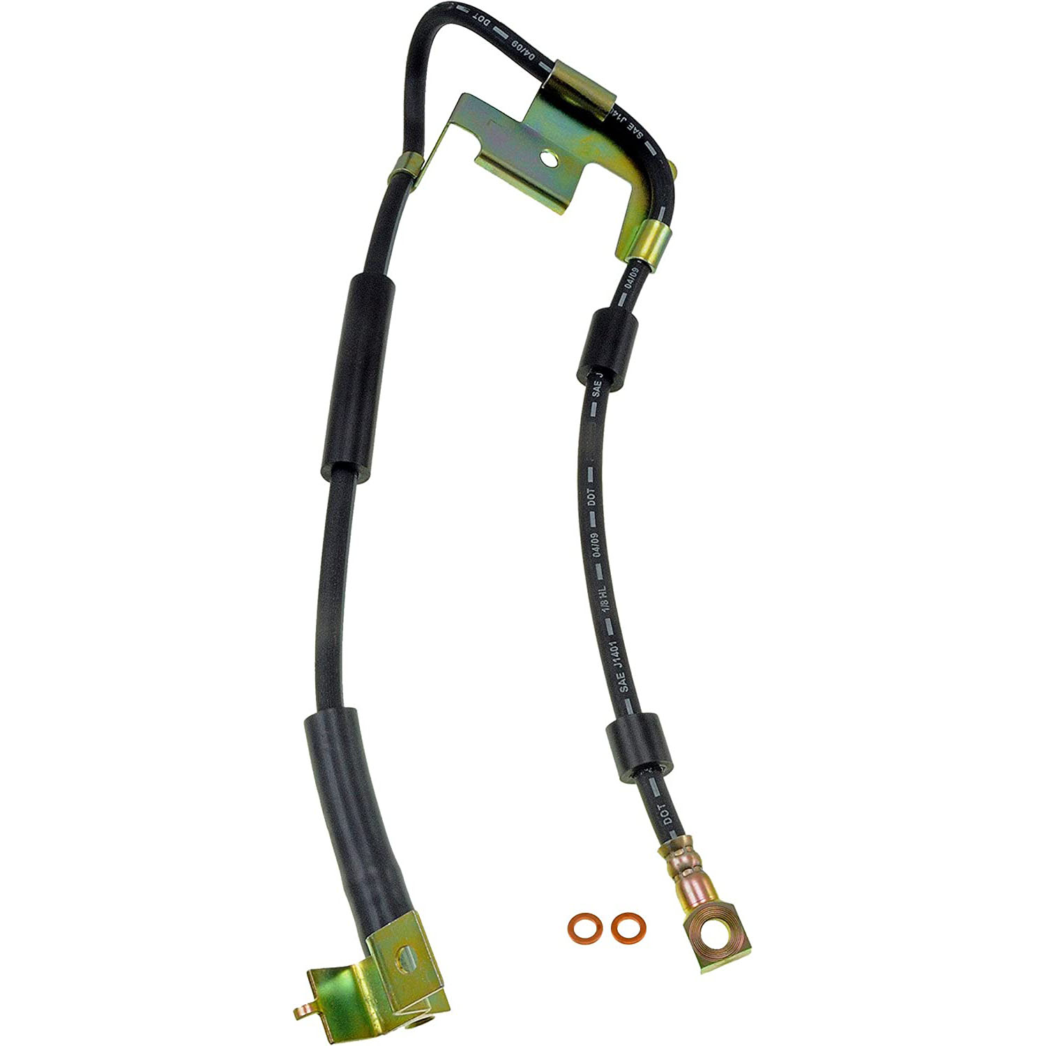 BRAKE HOSE - Brake Hydraulic Hose - Brake Hose - Brake Line - This automotive brake hydraulic hose was precision-engineered to match the fit, function and performance of the original brake hose on specific vehicles and positions to ensure safe, long-lasting durability as part of a complete brake repair. - Dodge Ram 1500 1996-94, Dodge Ram 2500 1996-94, Dodge Ram 3500 1996-94, Dodge Ram 4000 2002-95 - Brake Hydraulic Hose - DORMAN 37.25" Flexible Rubber Hydraulic Brake Hose for Dodge - Dorman H380343 Front Driver Side Brake Hydraulic Hose Compatible with Select Dodge Models - H380343 Front, Driver Side First Stop Series Brake Line, EPDM Rubber