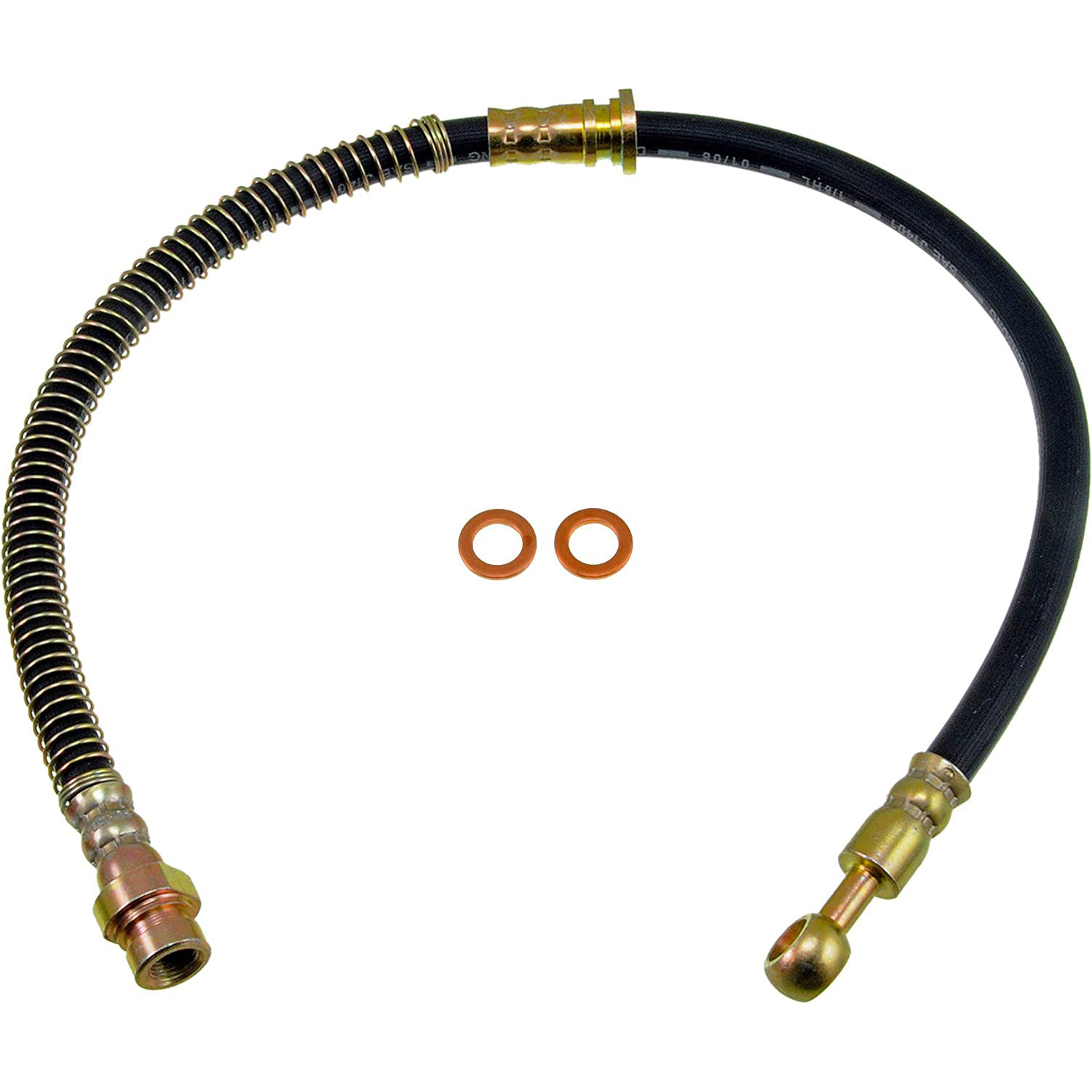 BRAKE HOSE - Brake Hydraulic Hose - Brake Hose - Brake Line - This automotive brake hydraulic hose was precision-engineered to match the fit, function and performance of the original brake hose on specific vehicles and positions to ensure safe, long-lasting durability as part of a complete brake repair. - Chrysler 2000-95, Dodge 2000-95, Eagle 1998-95, Mitsubishi 1999-94 - H380545 Front, Driver and Passenger Side First Stop Series Brake Line, Metal and Rubber