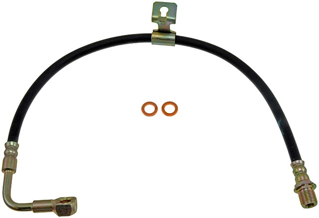 BRAKE HOSE - Brake Hydraulic Hose - Brake Hose - Brake Line - This automotive brake hydraulic hose was precision-engineered to match the fit, function and performance of the original brake hose on specific vehicles and positions to ensure safe, long-lasting durability as part of a complete brake repair. - Chevrolet 1987-81, GMC 1987-81 - Dorman H38066 Front Driver Side Brake Hydraulic Hose Compatible with Select Chevrolet/GMC Models - H38066 Front, Driver Side First Stop Series Brake Line, Metal and Rubber