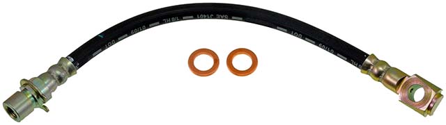 BRAKE HOSE - Brake Hydraulic Hose - Brake Line - Brake Hose - This automotive brake hydraulic hose was precision-engineered to match the fit, function and performance of the original brake hose on specific vehicles and positions to ensure safe, long-lasting durability as part of a complete brake repair. - Chevrolet 2005-97, GMC 2005-98, Isuzu 2000-97 - Dorman H381065 Brake Hydraulic Hose Compatible with Select Chevrolet/GMC/Isuzu Models,Black (Pack of 2) - H381065 First Stop Series Brake Line, Metal and Rubber