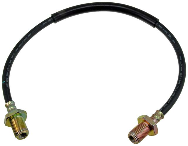BRAKE HOSE - Brake Hydraulic Hose - Brake Line - Brake Hose - This automotive brake hydraulic hose was precision-engineered to match the fit, function and performance of the original brake hose on specific vehicles and positions to ensure safe, long-lasting durability as part of a complete brake repair. - Ford 1983-80, Ford 1977-75 - DORMAN 25.5" Flexible Rubber Hydraulic Brake Hose for Ford - Dorman H38320 Brake Hydraulic Hose Compatible with Select Ford Models - H38320 Front, Driver Side Brake Line
