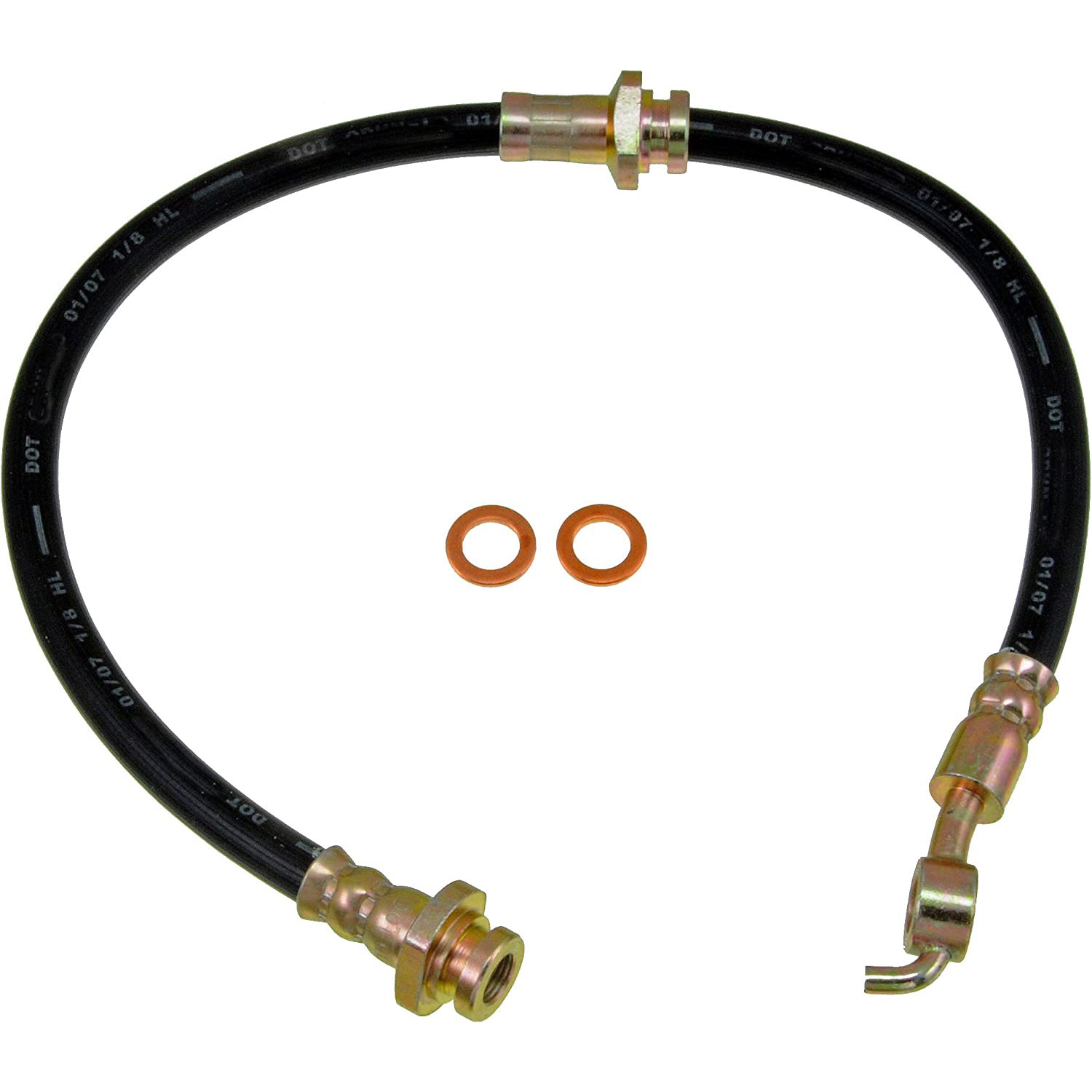 BRAKE HOSE - Brake Hydraulic Hose - Brake Hose - Brake Line - This automotive brake hydraulic hose was precision-engineered to match the fit, function and performance of the original brake hose on specific vehicles and positions to ensure safe, long-lasting durability as part of a complete brake repair. - Isuzu Pickup 1987-84, Isuzu Trooper 1986-84, Nissan 300ZX 1990-84 - Dorman H38361 Brake Hydraulic Hose Compatible with Select Isuzu / Nissan Models - H38361 First Stop Series Brake Line, EPDM Rubber