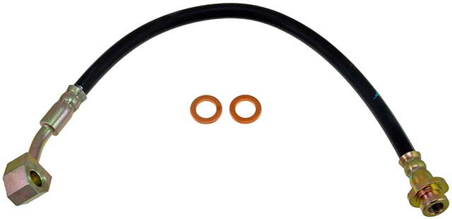 BRAKE HOSE - Brake Hydraulic Hose - Brake Hose - Brake Line - This automotive brake hydraulic hose was precision-engineered to match the fit, function and performance of the original brake hose on specific vehicles and positions to ensure safe, long-lasting durability as part of a complete brake repair. - Nissan 720 1986-83 - H38526 First Stop Series Brake Line, Metal and Rubber