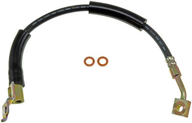 BRAKE HOSE - Brake Hydraulic Hose - Brake Line - Brake Hose - This automotive brake hydraulic hose was precision-engineered to match the fit, function and performance of the original brake hose on specific vehicles and positions to ensure safe, long-lasting durability as part of a complete brake repair. - Jeep 2006-90 - Dorman H38895 Front Driver Side Brake Hydraulic Hose Compatible with Select Jeep Models - H38895 Front, Driver Side First Stop Series Brake Line, Metal and Rubber
