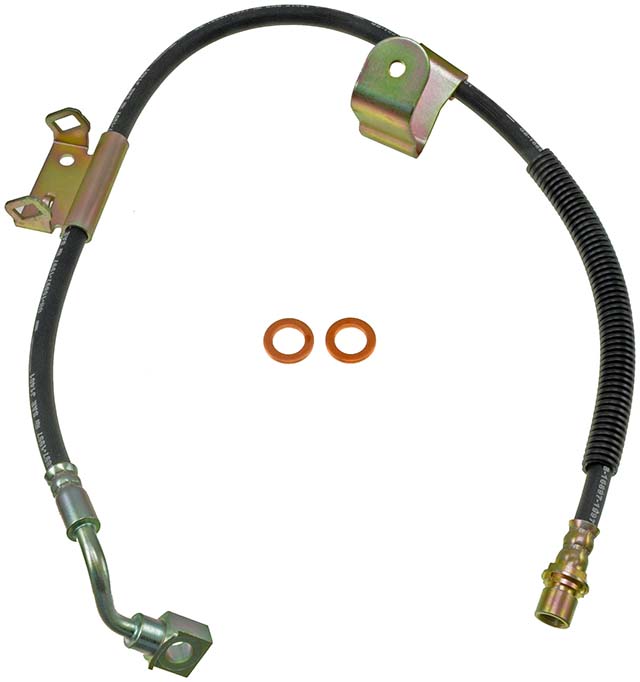 BRAKE HOSE - Brake Hydraulic Hose - Brake Hose - Brake Line - This automotive brake hydraulic hose was precision-engineered to match the fit, function and performance of the original brake hose on specific vehicles and positions to ensure safe, long-lasting durability as part of a complete brake repair. - Chevrolet 2009-99, GMC 2007-99, Hummer 2007-03 - Brake Hydraulic Hose - Dorman H620051 Front Driver Side Brake Hydraulic Hose Compatible with Select Chevrolet / GMC / Hummer Models,Black - H620051 Front, Driver Side First Stop Series Brake Line, Metal and Rubber
