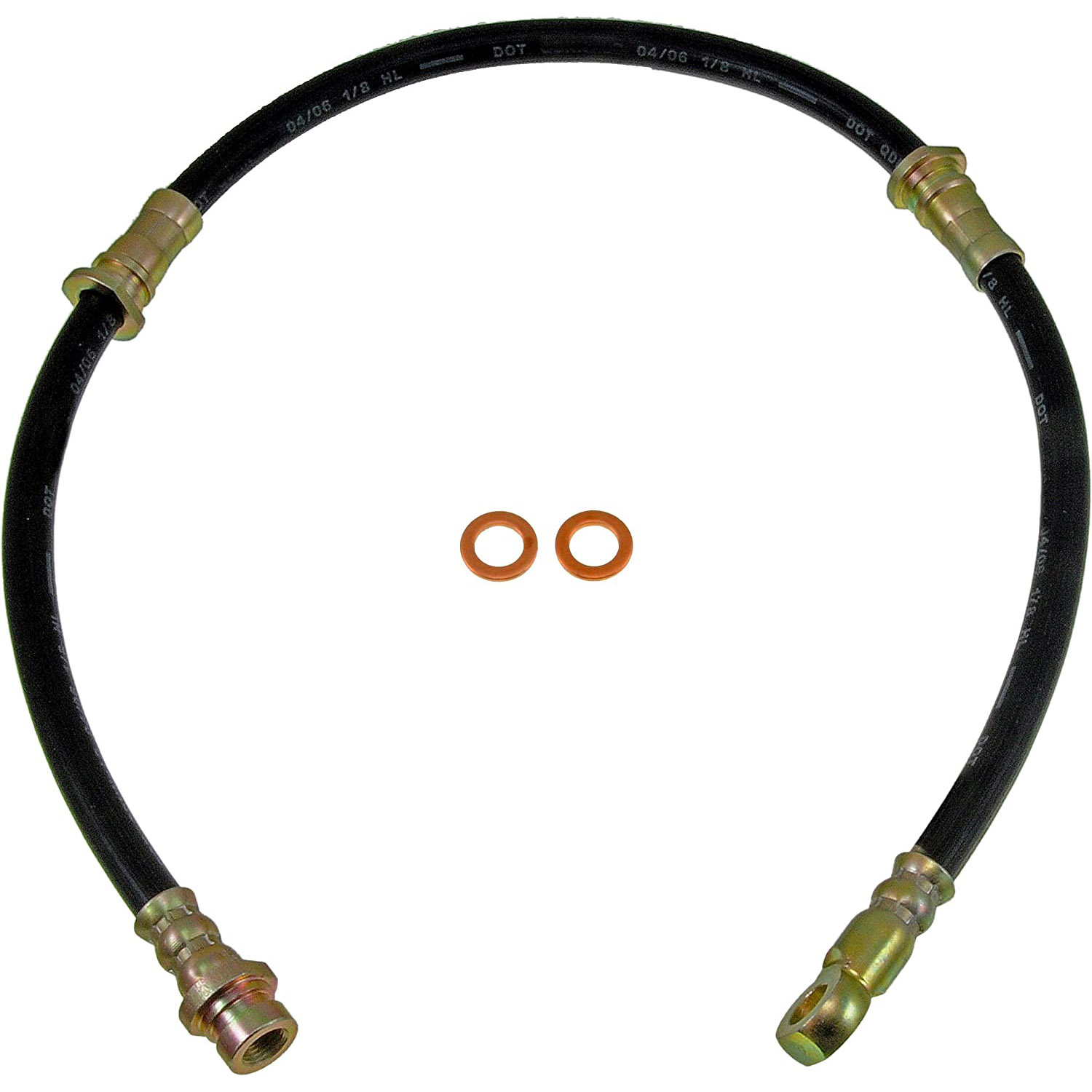 BRAKE HOSE - Brake Hydraulic Hose - Brake Hose - Brake Line - This automotive brake hydraulic hose was precision-engineered to match the fit, function and performance of the original brake hose on specific vehicles and positions to ensure safe, long-lasting durability as part of a complete brake repair. - Mitsubishi Montero 2006-01 - H620296 Front, Driver and Passenger Side First Stop Series Brake Line, EPDM Rubber
