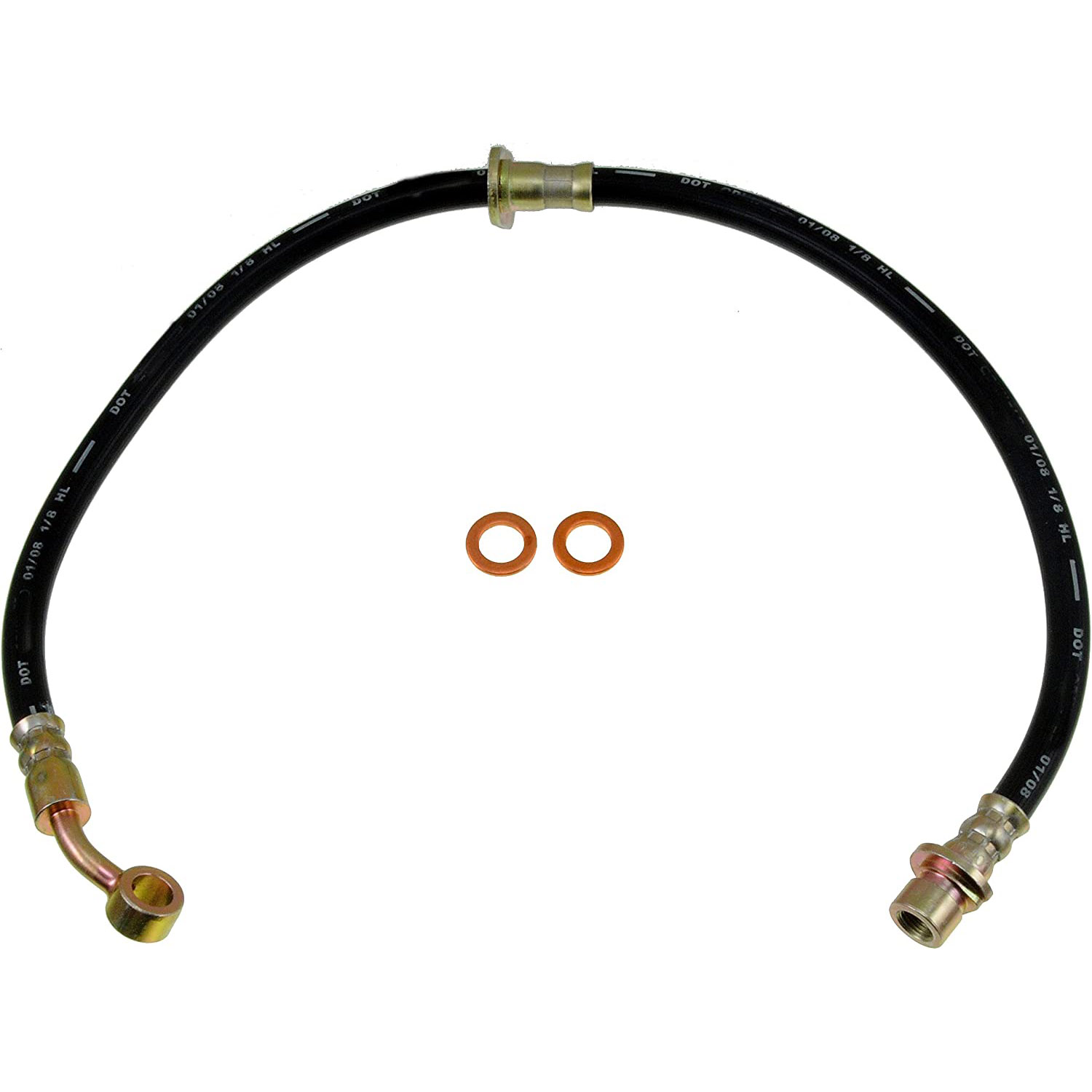 BRAKE HOSE - Brake Hydraulic Hose - Brake Hose - Brake Line - This automotive brake hydraulic hose was precision-engineered to match the fit, function and performance of the original brake hose on specific vehicles and positions to ensure safe, long-lasting durability as part of a complete brake repair. - Honda Element 2011, Honda Element 2009-03 - Dorman H620400 Front Passenger Side Brake Hydraulic Hose Compatible with Select Honda Models - H620400 Front, Passenger Side First Stop Series Brake Line, EPDM Rubber