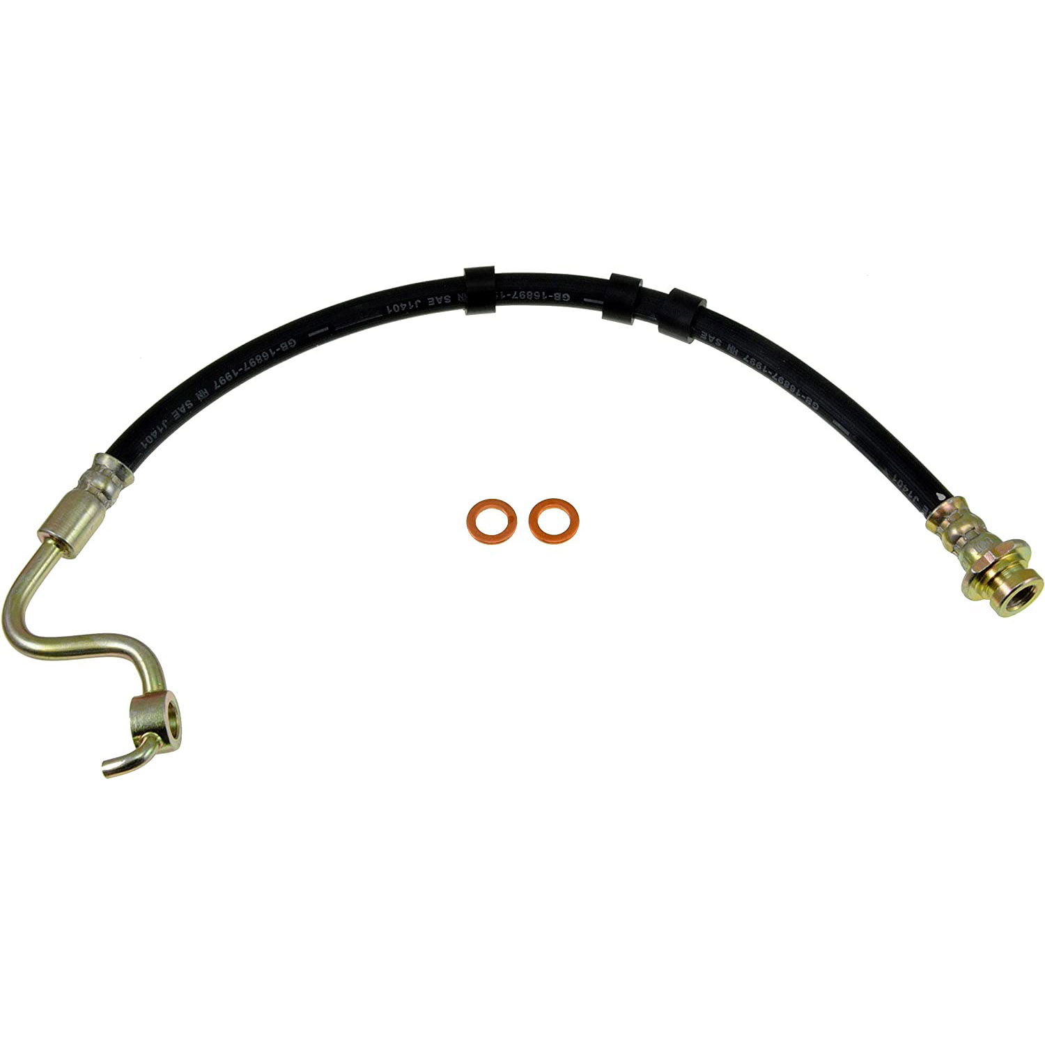 BRAKE HOSE - Brake Hydraulic Hose - Brake Line - Brake Hose - This automotive brake hydraulic hose was precision-engineered to match the fit, function and performance of the original brake hose on specific vehicles and positions to ensure safe, long-lasting durability as part of a complete brake repair. - Infiniti QX56 2007-04, Nissan Armada 2011-05, Nissan Pathfinder Armada 2004, Nissan Titan 2007-04 - Dorman H620513 Front Passenger Side Brake Hydraulic Hose Compatible with Select Infiniti/Nissan Models - H620513 Front, Passenger Side First Stop Series Brake Line, EPDM Rubber