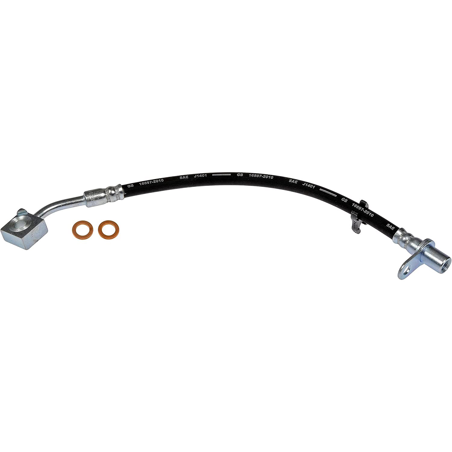 BRAKE HOSE - Brake Hydraulic Hose - Brake Hose - Brake Line - This automotive brake hydraulic hose was precision-engineered to match the fit, function and performance of the original brake hose on specific vehicles and positions to ensure safe, long-lasting durability as part of a complete brake repair. - Dodge 2010-06, Ram 2023-21, Ram 2019-11 - Dorman H620937 Front Driver Side Brake Hydraulic Hose Compatible with Select Dodge / Ram Models - H620937 Front, Driver Side First Stop Series Brake Line, EPDM Rubber