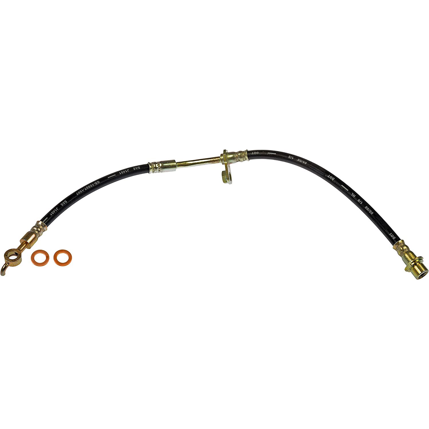 BRAKE HOSE - Brake Hydraulic Hose - Brake Hose - Brake Line - This automotive brake hydraulic hose was precision-engineered to match the fit, function and performance of the original brake hose on specific vehicles and positions to ensure safe, long-lasting durability as part of a complete brake repair. - Scion xD 2014-08, Toyota Prius C 2021-12, Toyota Yaris 2014-07 - Dorman H621059 Front Passenger Side Brake Hydraulic Hose Compatible with Select Scion/Toyota Models - H621059 Front, Passenger Side First Stop Series Brake Line, EPDM Rubber
