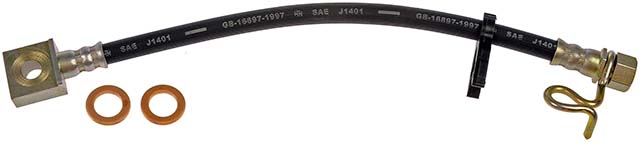BRAKE HOSE - Brake Hydraulic Hose - Brake Hose - Brake Line - This automotive brake hydraulic hose was precision-engineered to match the fit, function and performance of the original brake hose on specific vehicles and positions to ensure safe, long-lasting durability as part of a complete brake repair. - Ford F-150 2010-09, Ford Lobo 2010-09 - Dorman H621462 Rear Passenger Side Brake Hydraulic Hose Compatible with Select Ford Models - H621462 Rear, Passenger Side First Stop Series Brake Line
