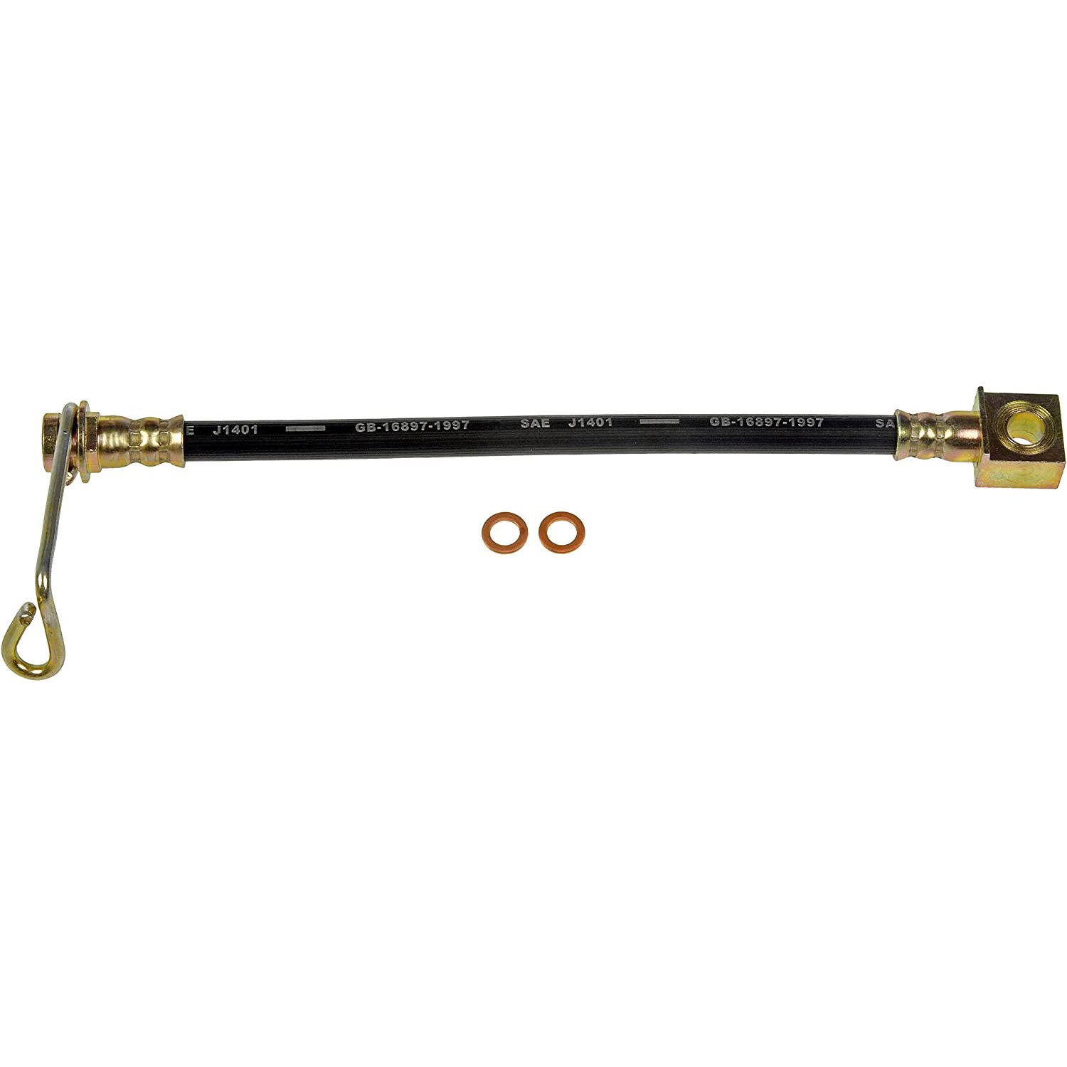 BRAKE HOSE - Brake Hydraulic Hose - Brake Line - Brake Hose - This automotive brake hydraulic hose was precision-engineered to match the fit, function and performance of the original brake hose on specific vehicles and positions to ensure safe, long-lasting durability as part of a complete brake repair. - Dodge Ram 2500 2002-01, Dodge Ram 3500 2002-01 - Brake Hydraulic Hose - Dorman H621546 Rear Passenger Side Brake Hydraulic Hose Compatible with Select Dodge Models - H621546 Rear, Passenger Side First Stop Series Brake Line, Metal and Rubber