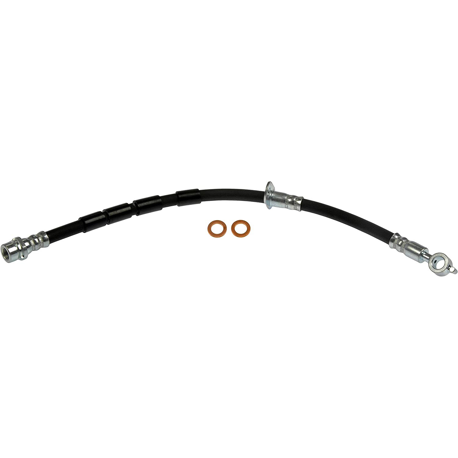 BRAKE HOSE - Brake Hydraulic Hose - Brake Hose - Brake Line - This automotive brake hydraulic hose was precision-engineered to match the fit, function and performance of the original brake hose on specific vehicles and positions to ensure safe, long-lasting durability as part of a complete brake repair. - Ford Fiesta 2019-11, Ford Figo 2017-16 - H621599 Front, Passenger Side First Stop Series Brake Line, Metal and Rubber