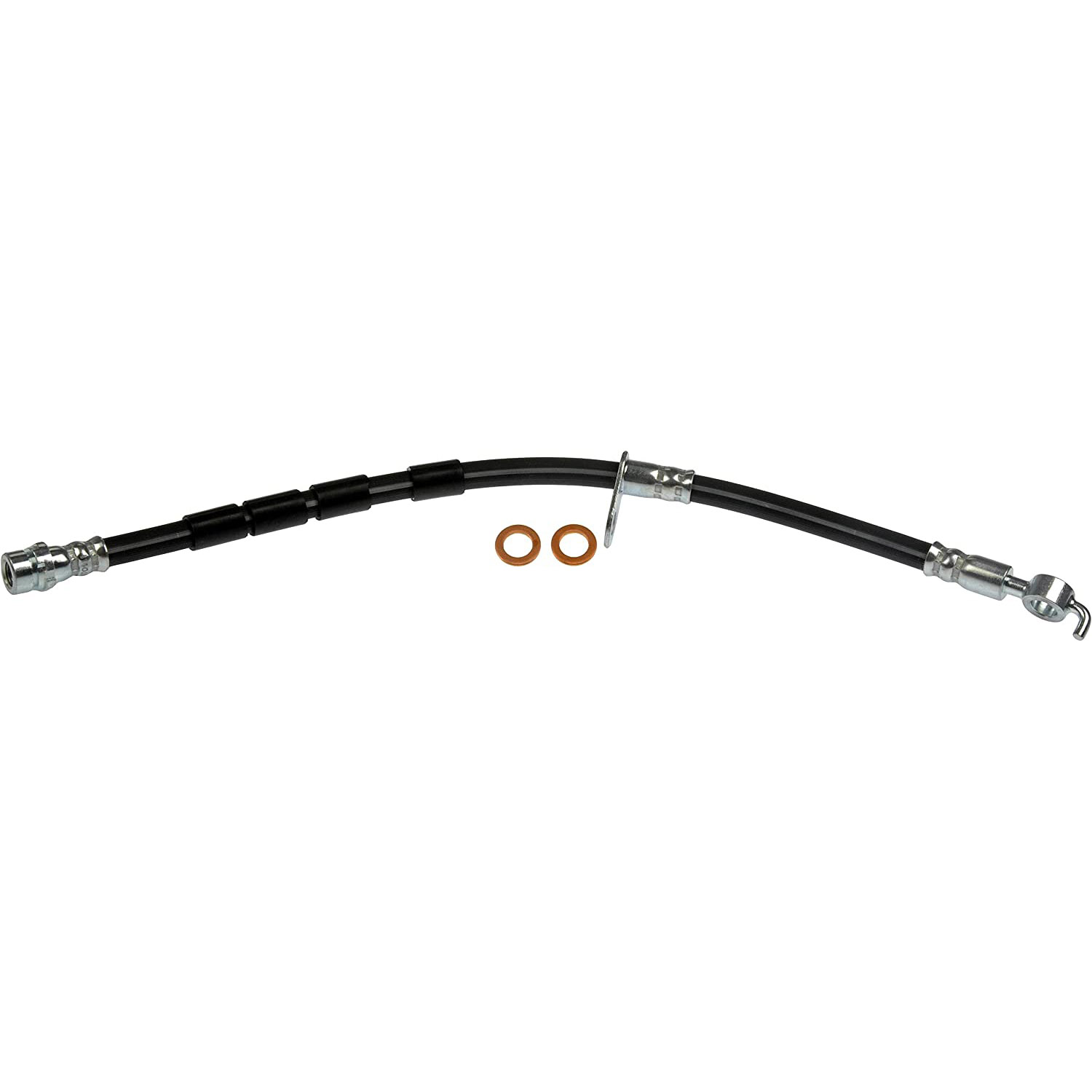 BRAKE HOSE - Brake Hydraulic Hose - Brake Line - Brake Hose - This automotive brake hydraulic hose was precision-engineered to match the fit, function and performance of the original brake hose on specific vehicles and positions to ensure safe, long-lasting durability as part of a complete brake repair. - Ford Fiesta 2019-11, Ford Figo 2017-16 - H621600 Front, Driver Side First Stop Series Brake Line, Metal and Rubber