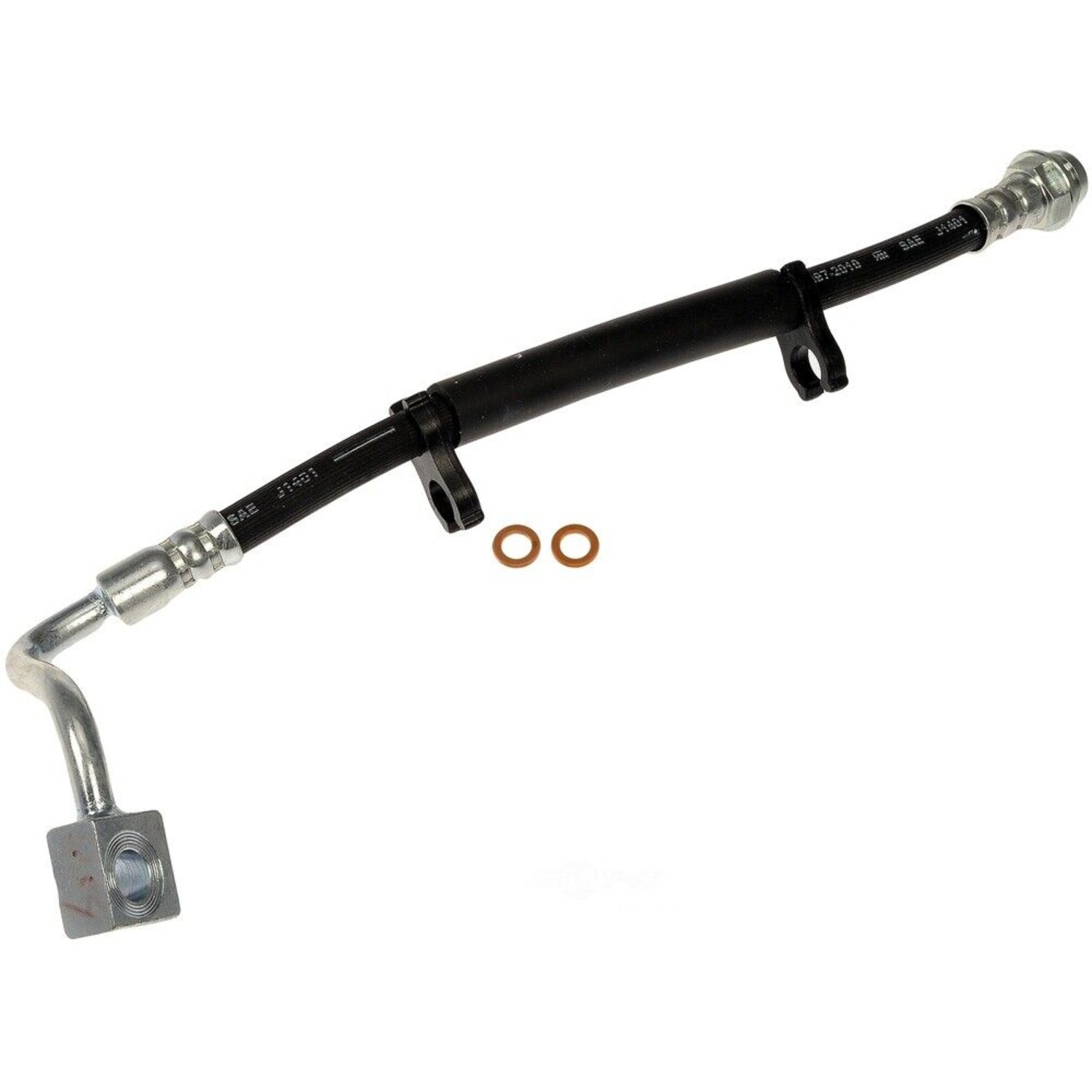 Brake Hose - Brake Hydraulic Hose - Brake Line - This automotive brake hydraulic hose was precision-engineered to match the fit, function and performance of the original brake hose on specific vehicles and positions to ensure safe, long-lasting durability as part of a complete brake repair. - Chrysler Town & Country 2016-12, Dodge Grand Caravan 2017-12, Ram C/V 2015, Ram C/V 2013-12 - H621988 First Stop Series Brake Line, EPDM Rubber