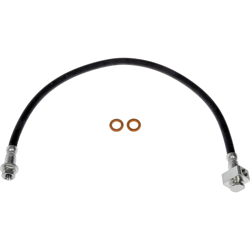 Brake Hose - Brake Hydraulic Hose - Brake Line - This automotive brake hydraulic hose was precision-engineered to match the fit, function and performance of the original brake hose on specific vehicles and positions to ensure safe, long-lasting durability as part of a complete brake repair. - Ford 2019-13 - Brake Hydraulic Hose - DORMAN 20.86" Flexible Rubber Hydraulic Brake Hose for Ford - H622450 Rear, Driver Side, Inner First Stop Series Brake Line