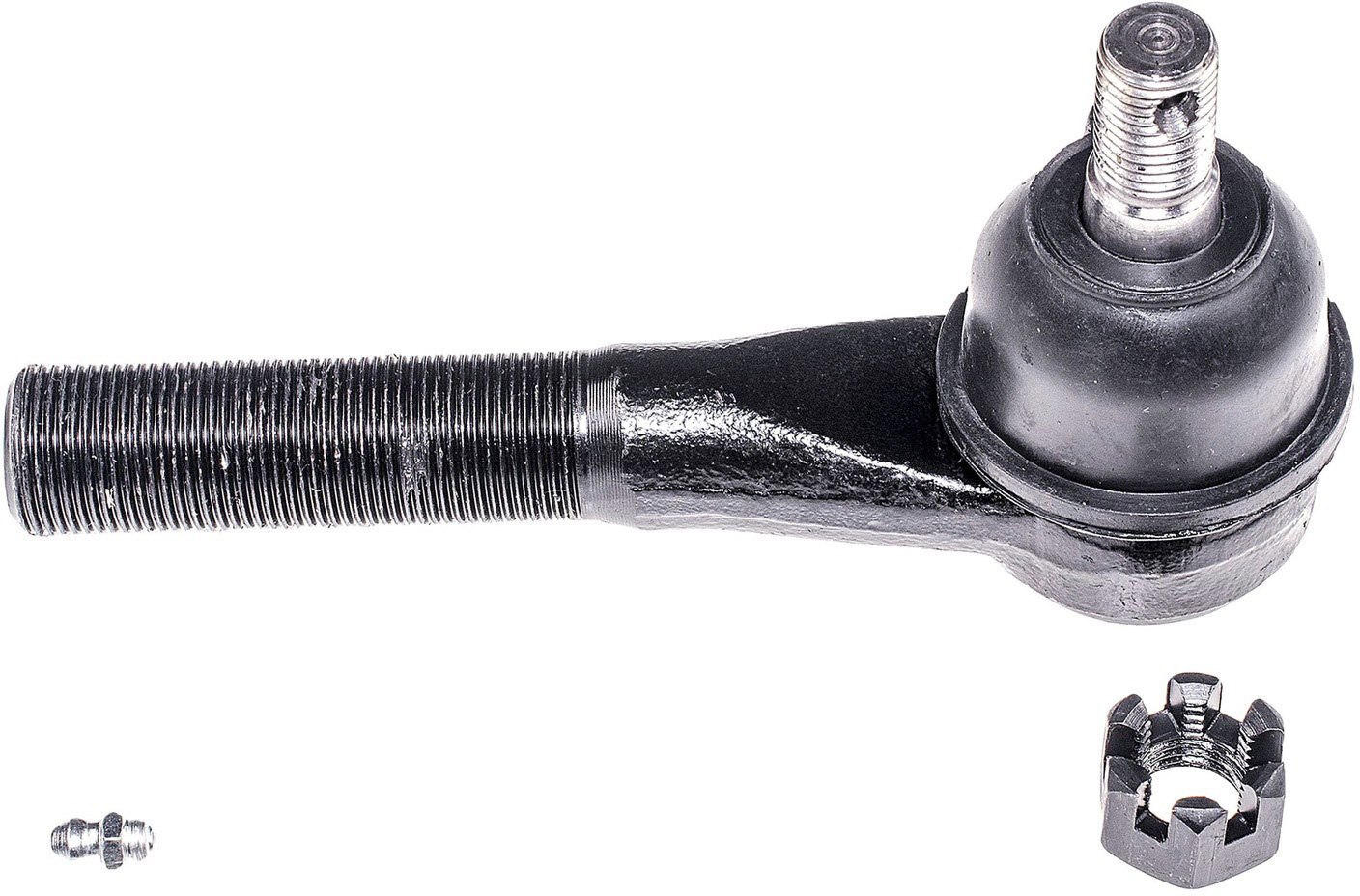 Dorman T3342XL Front Passenger Side Outer Steering Tie Rod End Compatible with Select Ford/Mazda Models - T3342XL Front, Passenger Side, Outer Tie Rod End, Premium Chassis Series - Tie Rod - Steering Tie Rod End - This extended life tie rod end is built for smooth performance and superior durability. Featuring a hardened stud, highly polished ball, a maintenance-free polymer bearing, I.C.E. synthetic grease and premium corrosion resistance.