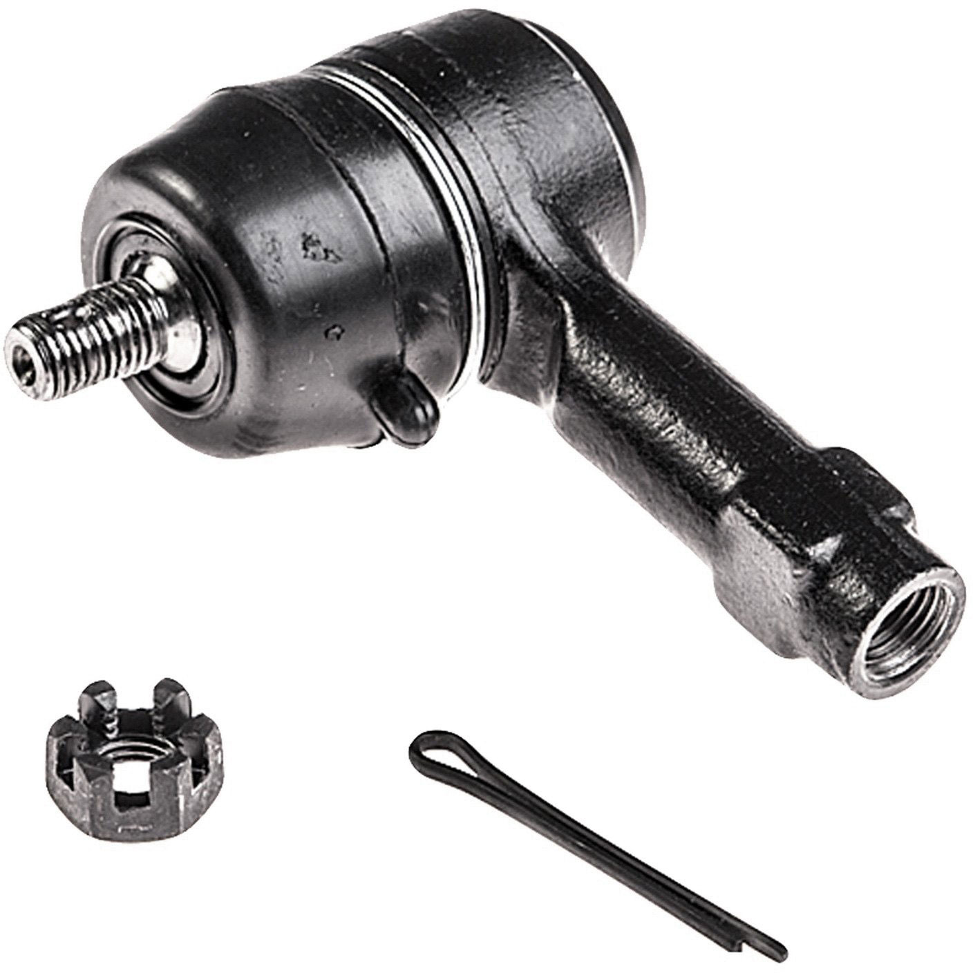 Dorman TO67005XL Front Outer Steering Tie Rod End Compatible with Select Models - Tie Rod - Steering Tie Rod End - This extended life tie rod end is built for smooth performance and superior durability. Featuring a hardened stud, highly polished ball, a maintenance-free polymer bearing, I.C.E. synthetic grease and premium corrosion resistance. - TO67005XL Front, Driver or Passenger Side, Outer Tie Rod End, Premium Chassis Series